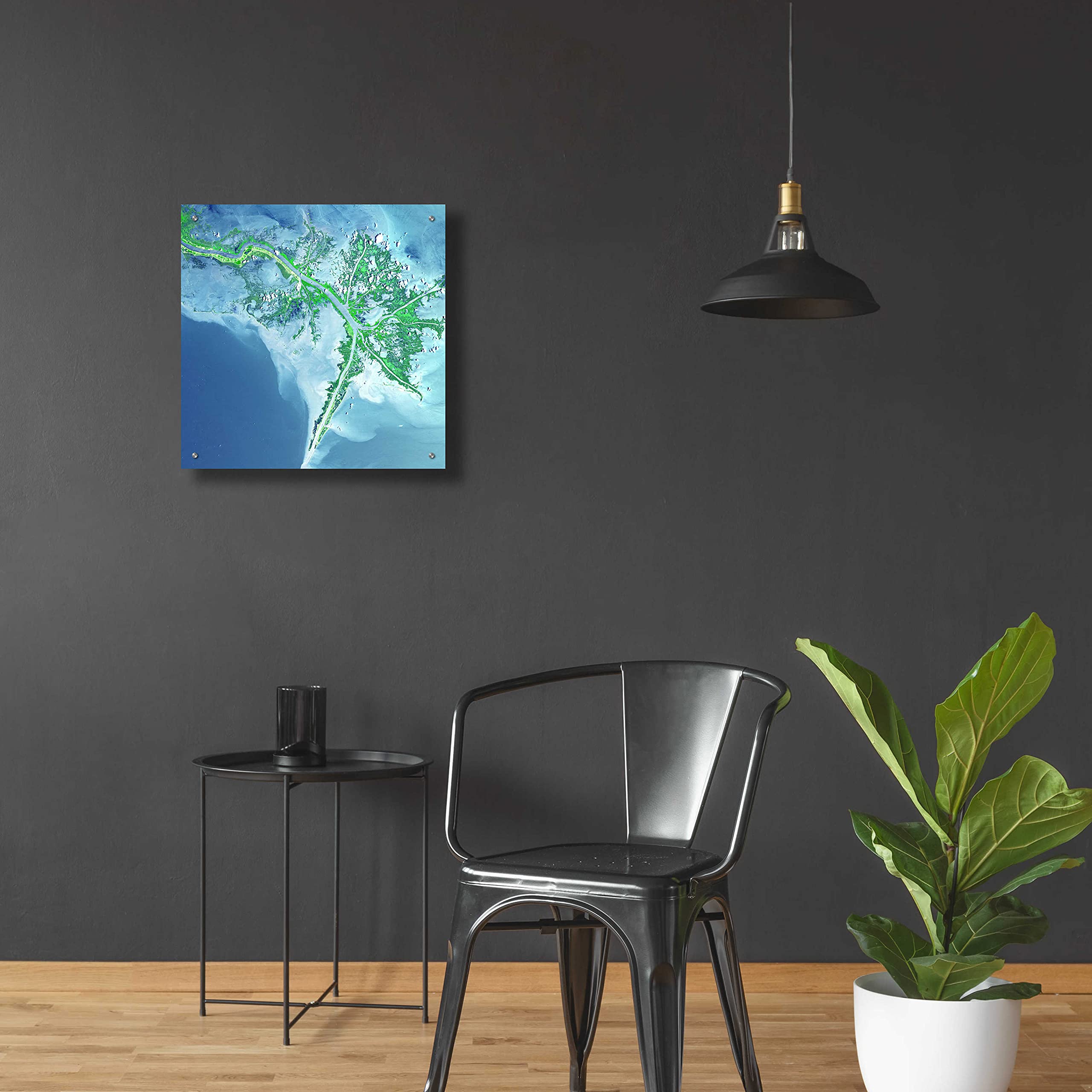 Epic Art 'Earth as Art: Mississippi River Delta' Acrylic Glass Wall Art - 24x24 Inch Modern Home Decor - Perfect for Living Room, Bedroom & Office Wall Decor
