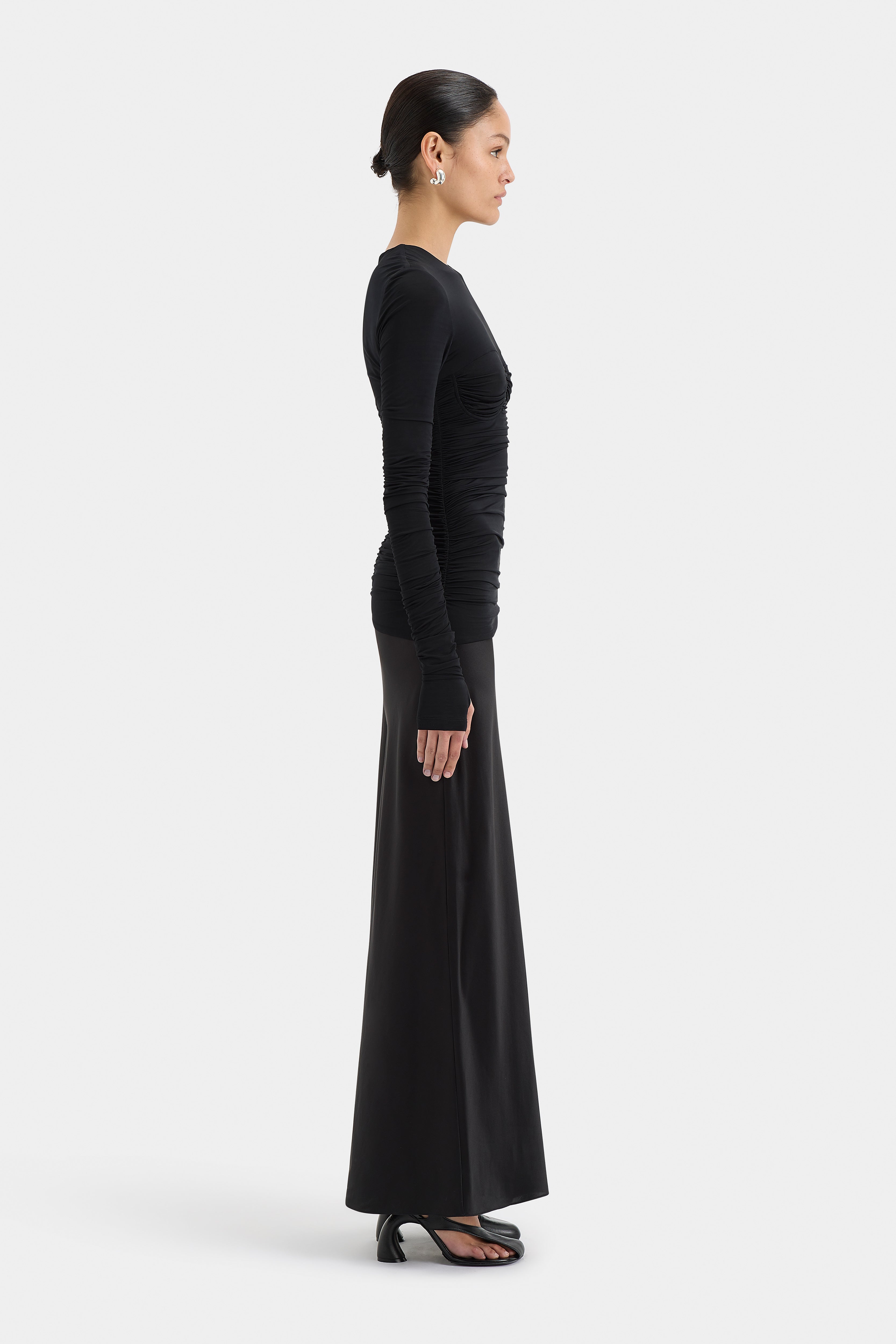 Alessia Elegant Draped Evening Gown for Women - Formal Dresses for Prom, Wedding, and Special Occasions