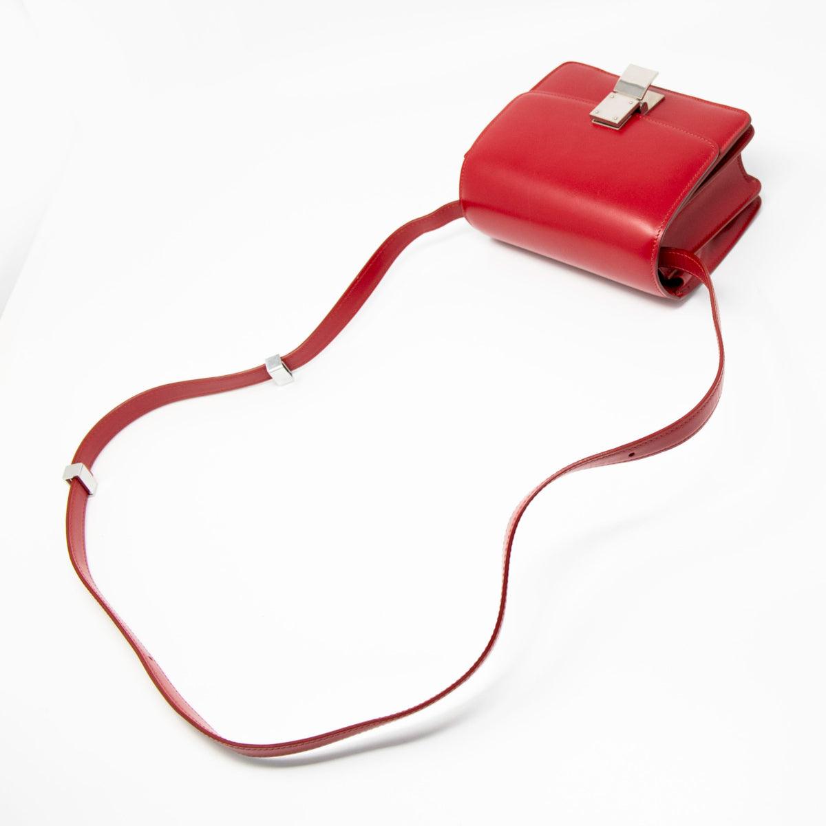 Celine Red Small Box Bag - Genuine Leather Crossbody Purse for Women | Perfect for Date Night, Parties & Everyday Use
