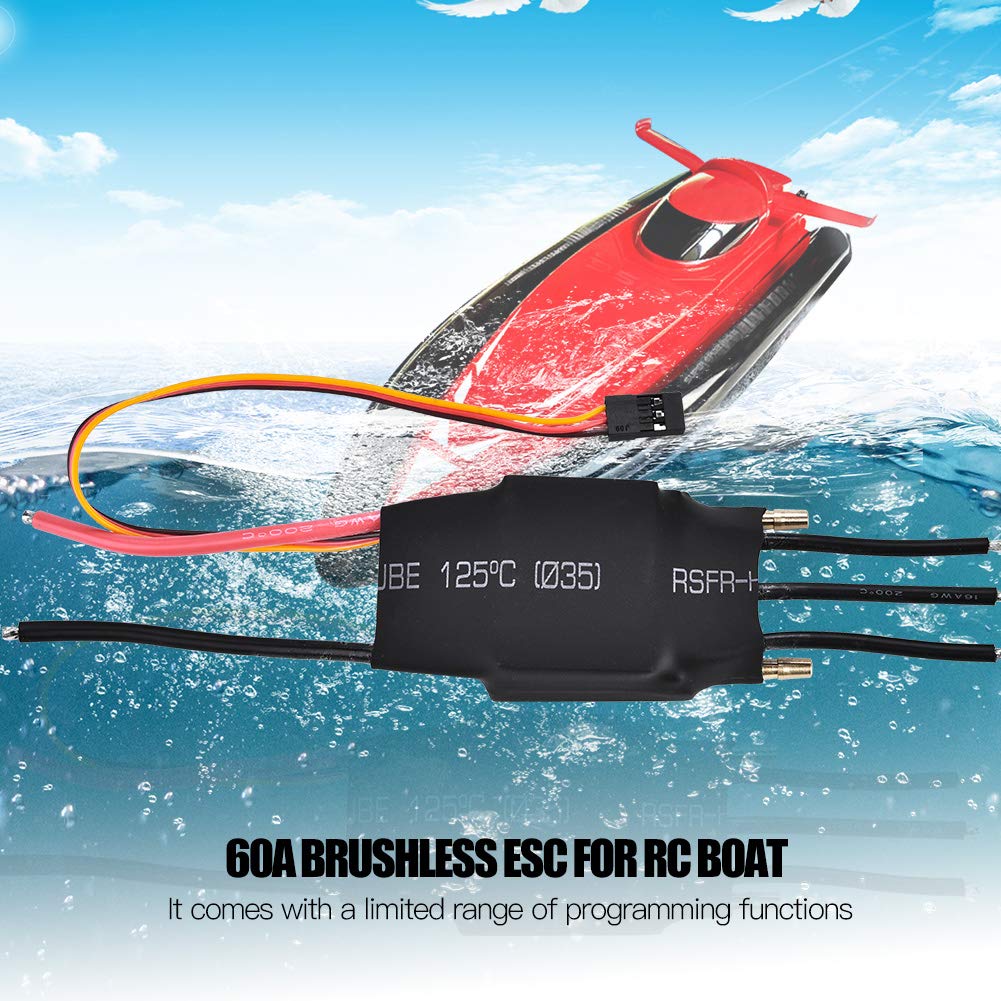 High-Performance RC Boat ESC - Water Cooling Electric Speed Controller with 5V/3A UBEC | Durable & Sturdy for RC Boats | Perfect for Racing, Hobby Models & DIY Projects