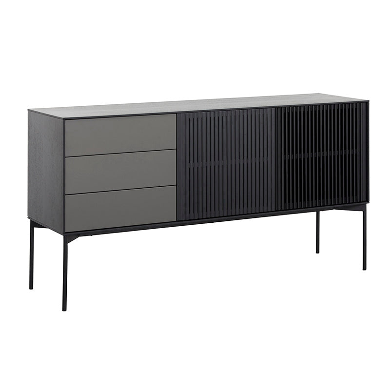 SEGAN 160cm Sideboard Buffet Cabinet - Modern Black & Grey Storage for Dining Room, Living Room & Entryway - Perfect for Organizing Dishes, Linens & Home Decor