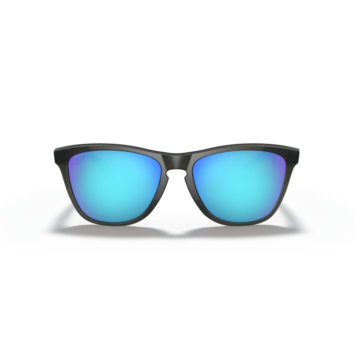 Oakley Frogskins Sunglasses - Low Bridge Fit, Grey Smoke Frame with Prizm Sapphire Lenses (Model 0OO9245-924574) | UV Protection for Running, Cycling & Outdoor Sports