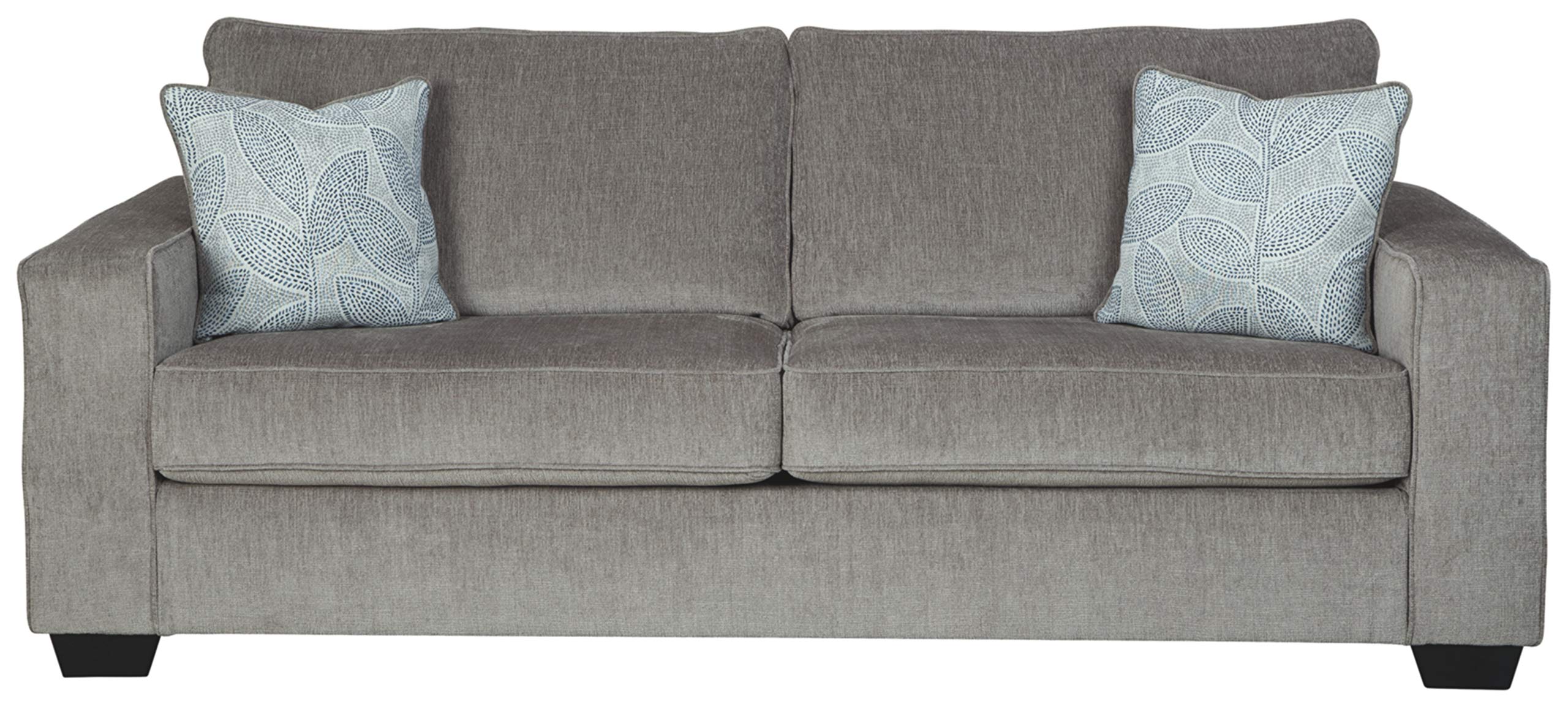 Signature Design by Ashley Altari Modern Sofa with 2 Accent Pillows, Light Gray - Contemporary Living Room Furniture for Small Spaces & Apartments