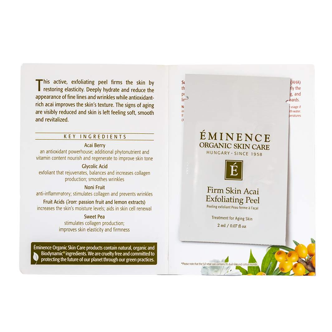 Eminence Organics Firm Skin Acai Exfoliating Peel - Natural Exfoliator for Glowing Skin, Anti-Aging Face Scrub - Perfect for Daily Skincare Routine & Spa Treatments