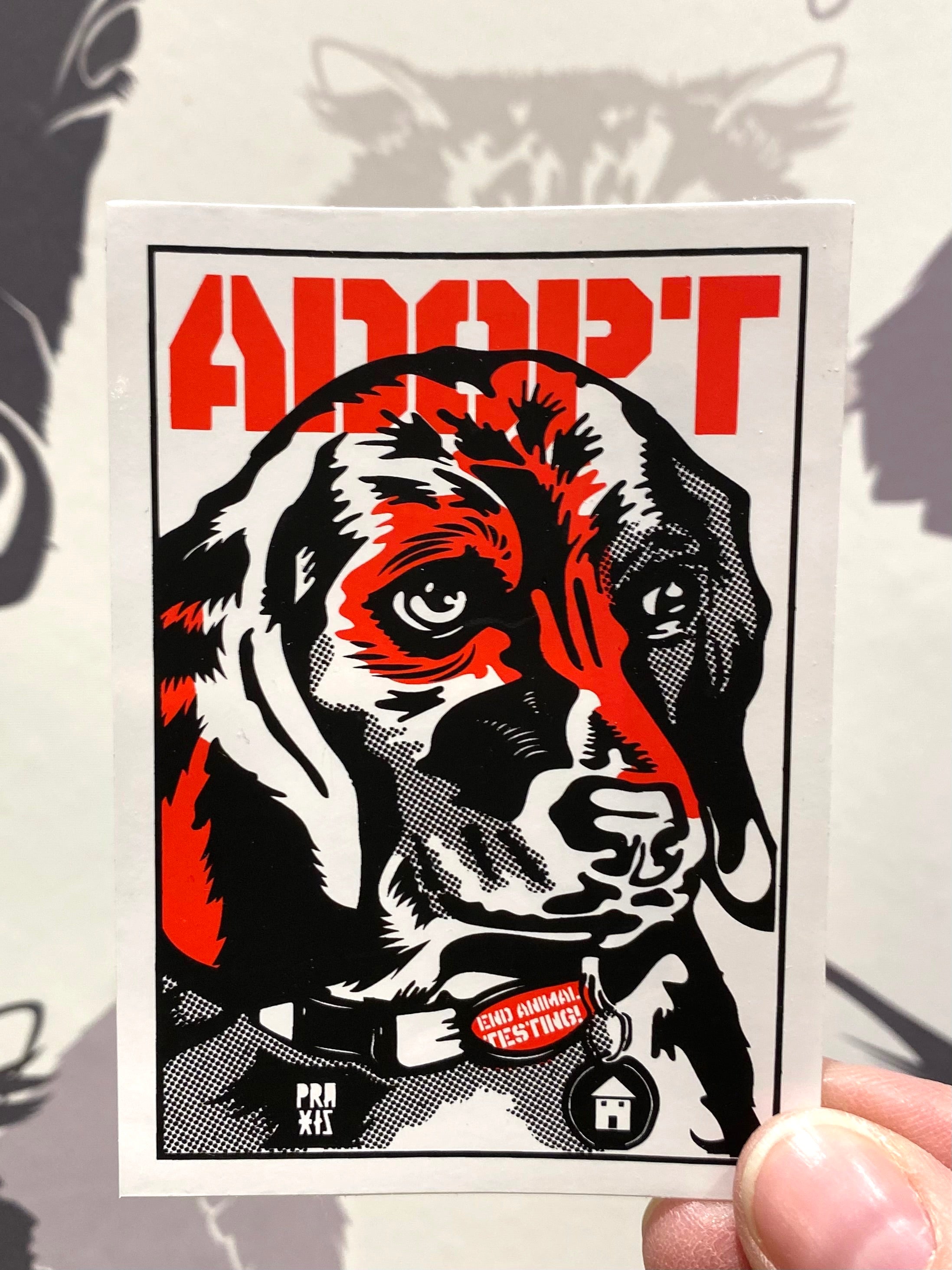 Adopt a Beagle Sticker - Cute Dog Lover Decal for Laptops, Water Bottles & DIY Crafts - Perfect for Pet Lovers & Scrapbooking