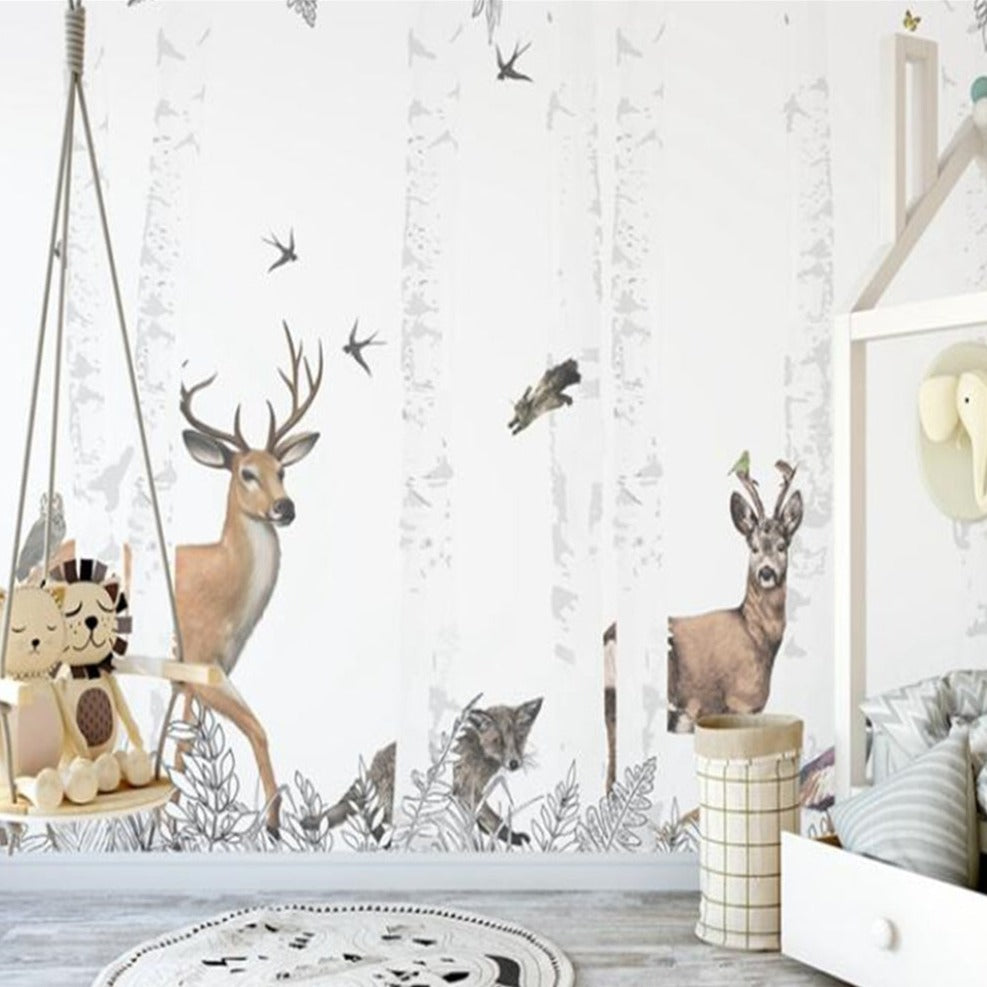 Whimsical Woodland Wonders Wallpaper - Nature-Inspired Peel & Stick Wallpaper for Nursery, Bedroom & Living Room Decor - Perfect for Kids' Rooms, Home Offices & DIY Projects
