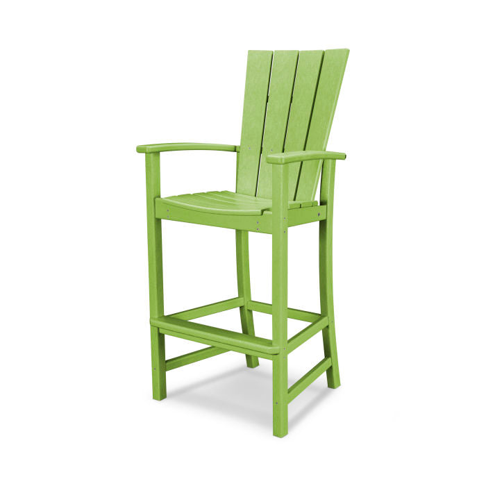POLYWOOD Quattro Adirondack Bar Chair - Outdoor Patio Furniture, All-Weather Resin Wicker Bar Stool for Deck, Poolside, Garden & Backyard Relaxation