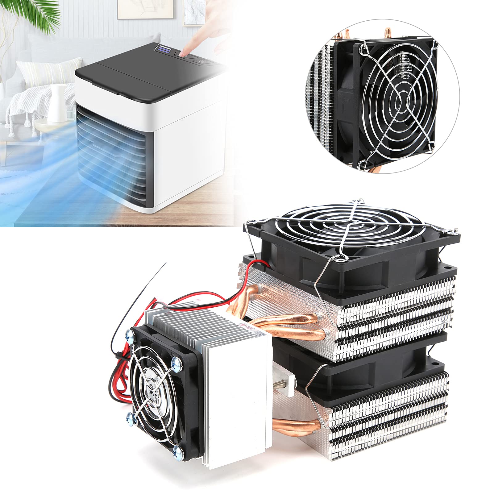 12V Peltier Cooler DIY Kit - High-Efficiency Thermoelectric Refrigeration System for Mini Air Conditioners, Cooling Devices, and Radiators - Ideal for Home, Office, and Car Use
