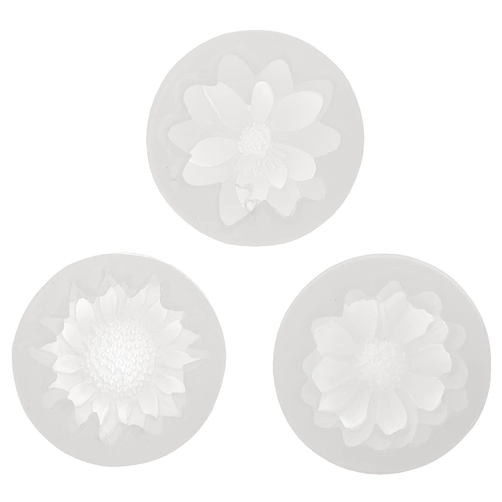 Healifty 3-Piece Silicone Molds for Resin Casting - Lotus Flower & Sunflower 3D Epoxy Molds for DIY Jewelry, Charms, Pendants, Wax Candles & Soap Making - Perfect for Home Decor, Wedding Favors & Craft Projects