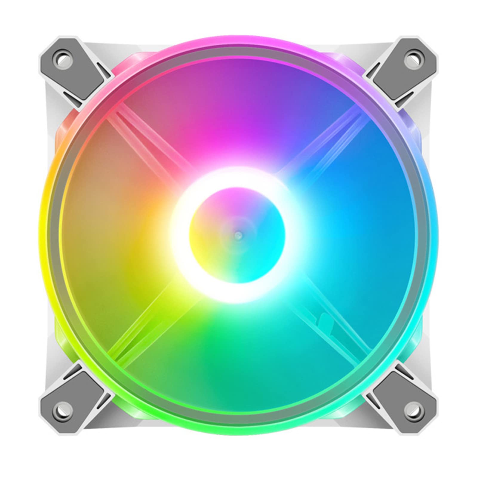COOLMOON 120mm RGB Case Fan - 7 Blades PC Cooling Fan with Adjustable Multiple Light Effects, 6Pin Connector for Computer Chassis | Perfect for Gaming PC Builds, Workstation Cooling & Custom RGB Lighting Setups