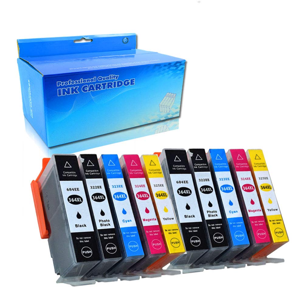 OGOUGUAN Compatible HP 364 XL Ink Cartridges - 10 Pack (2BK 2M 2Y 2C 2PBK) for HP Printers | High-Quality Replacement for European HP Printers | Perfect for Home, Office & School Printing Needs