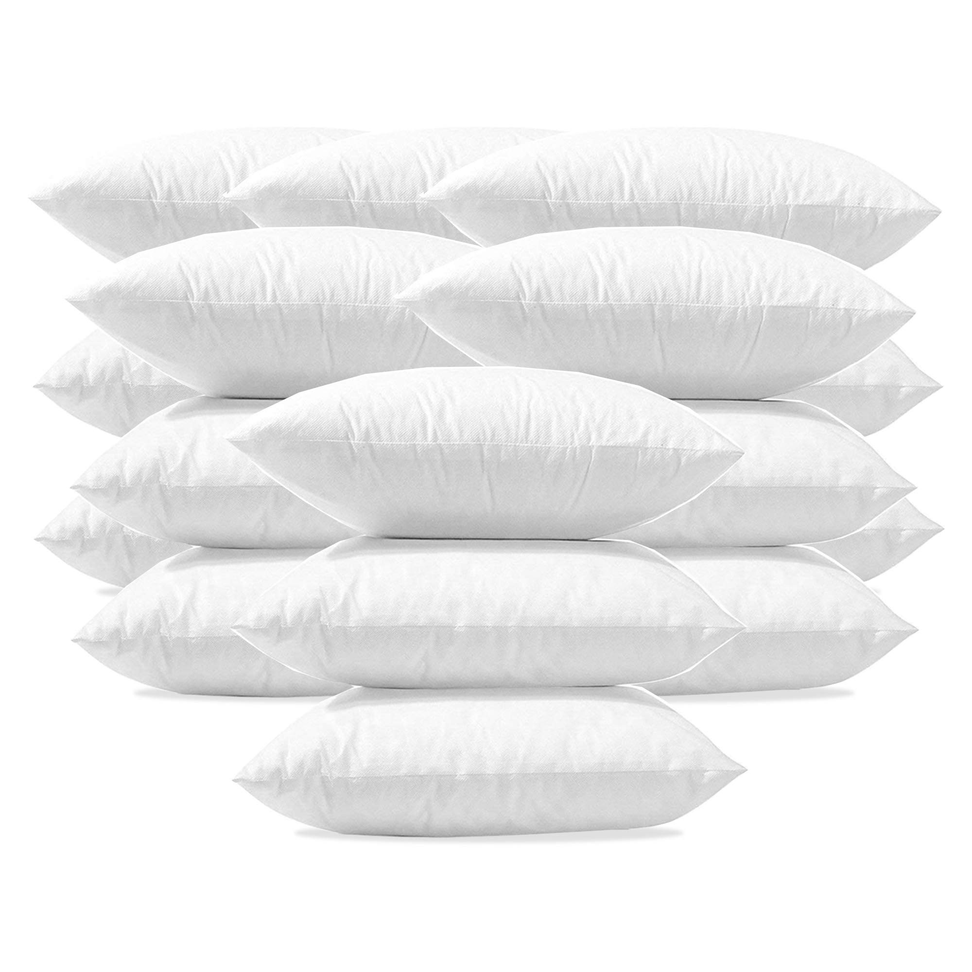 Mountain Mist PillowLoft Pillow Form - 14x14 Inch Square Pillow Inserts (Pack of 18) - Premium Bedding for Sofas, Beds & Home Decor