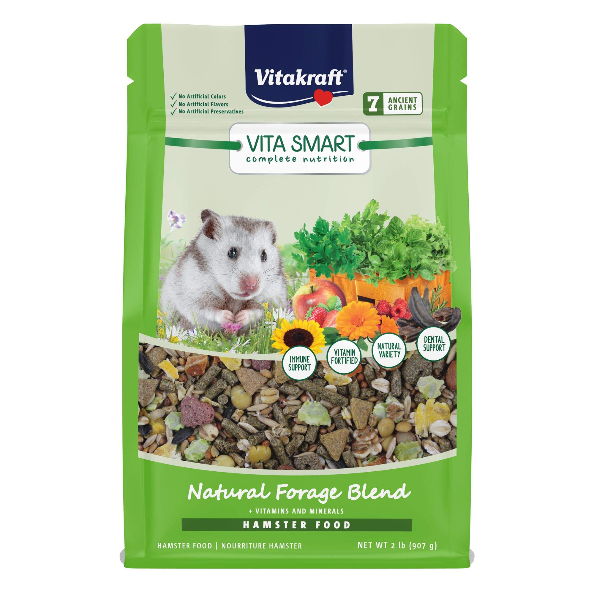 Vitakraft Vita Smart Hamster Food - Complete Nutrition with Added Vitamins for Hamsters | Premium Fortified Blend for Dwarf & Syrian Hamsters | Perfect for Daily Feeding & Cage Nutrition