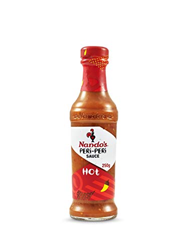 Nando's Hot Peri-Peri Sauce 250ml - Spicy African Chili Sauce for Grilling, Marinades & Dipping - Perfect for Chicken, Seafood & BBQ