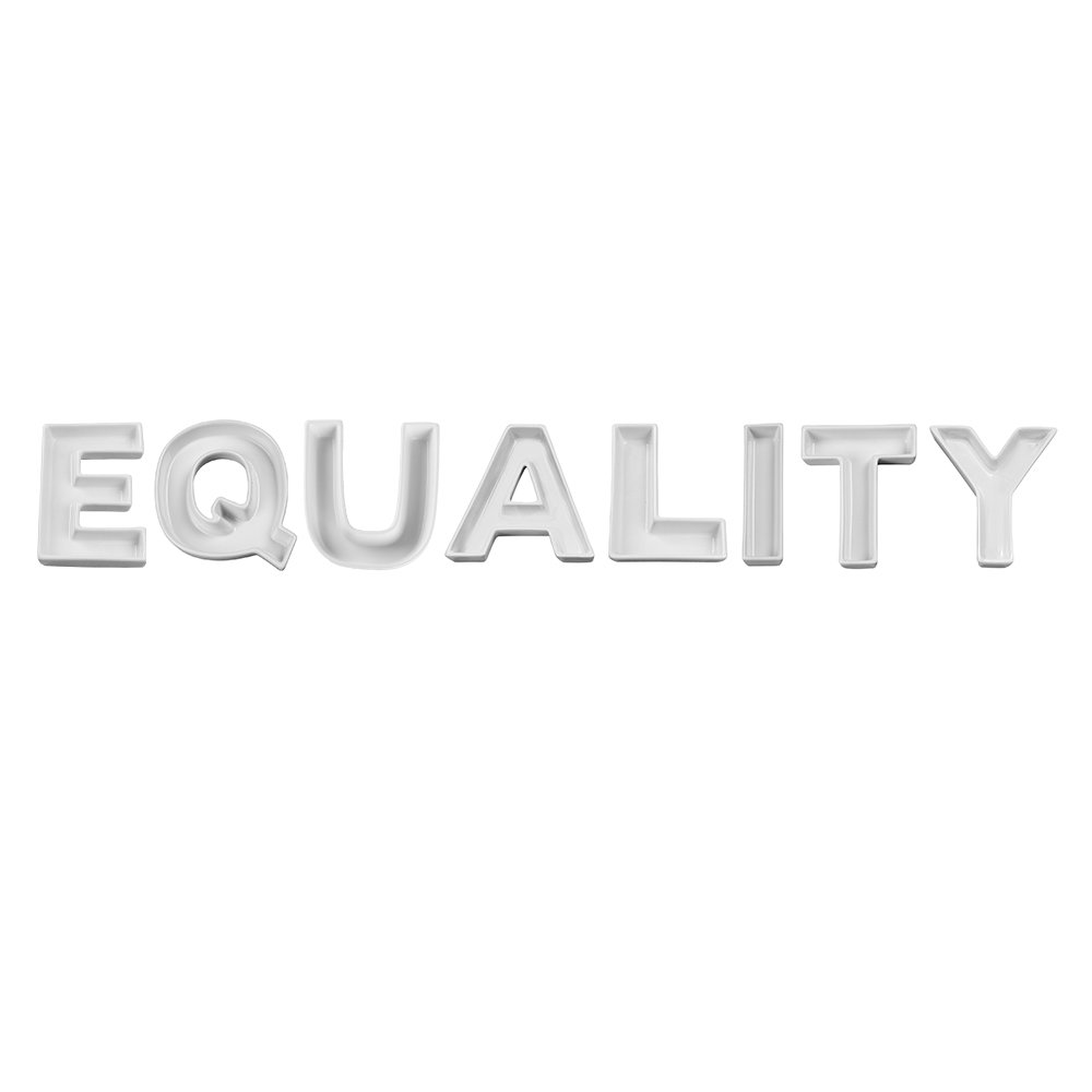 Equality Themed Decorative Ceramic Dish Set - Handcrafted 4-Piece Serving Plates for Home Decor, Dinner Parties & Gift Giving