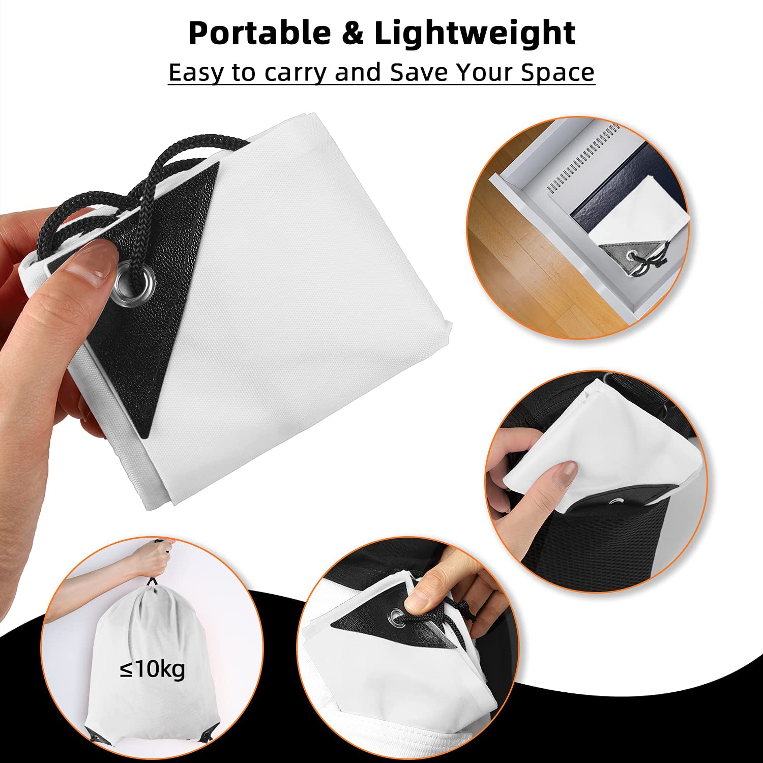 GoodtoU 16-Piece Bulk Drawstring Backpacks - White Cinch Bags for School, Sports & Travel | Lightweight String Backpacks for Students, Gym & Outdoor Activities