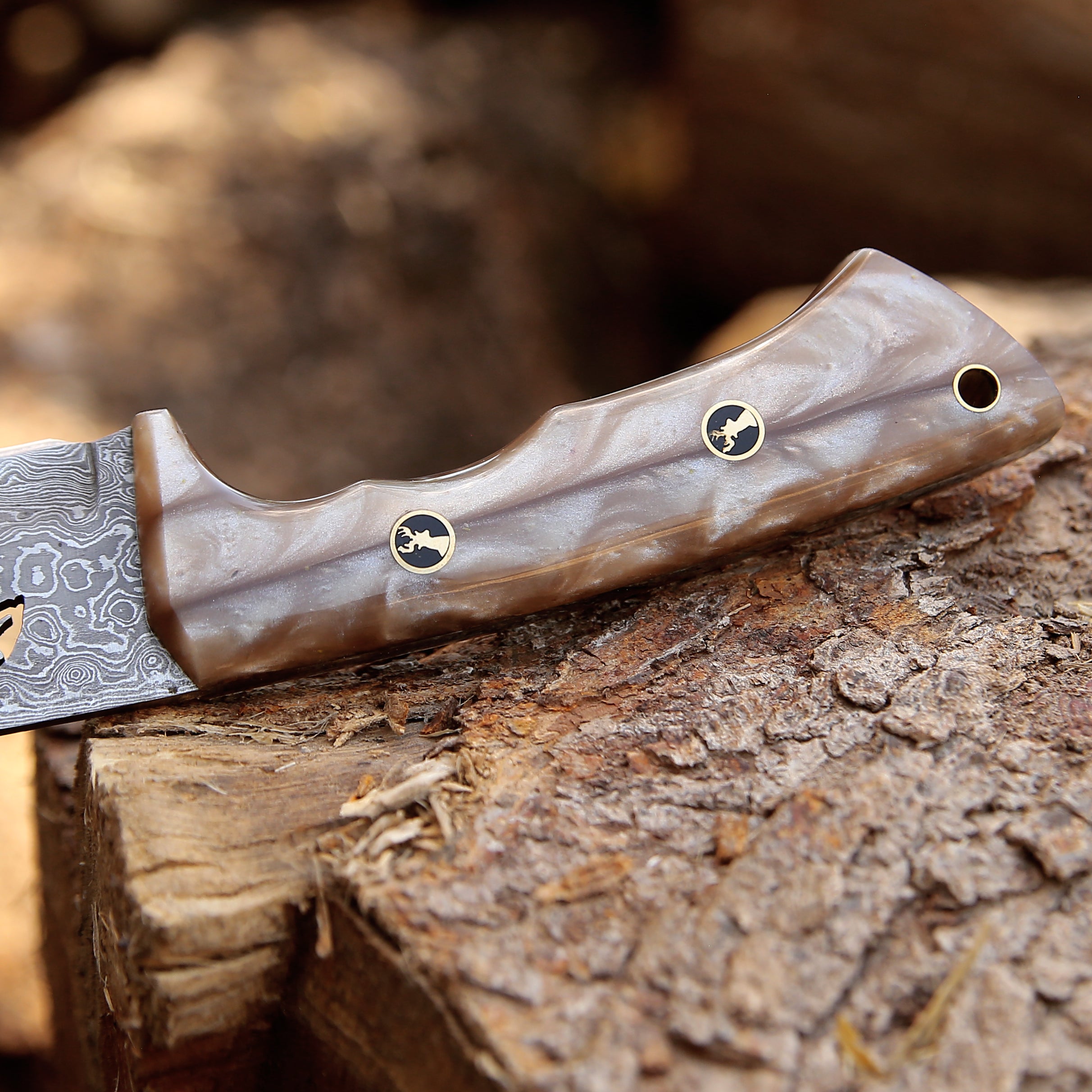 Premium Fusion Gut Hook Hunting Knife with Mother of Pearl Handle - Perfect for Field Dressing, Skinning Game, and Outdoor Survival Adventures