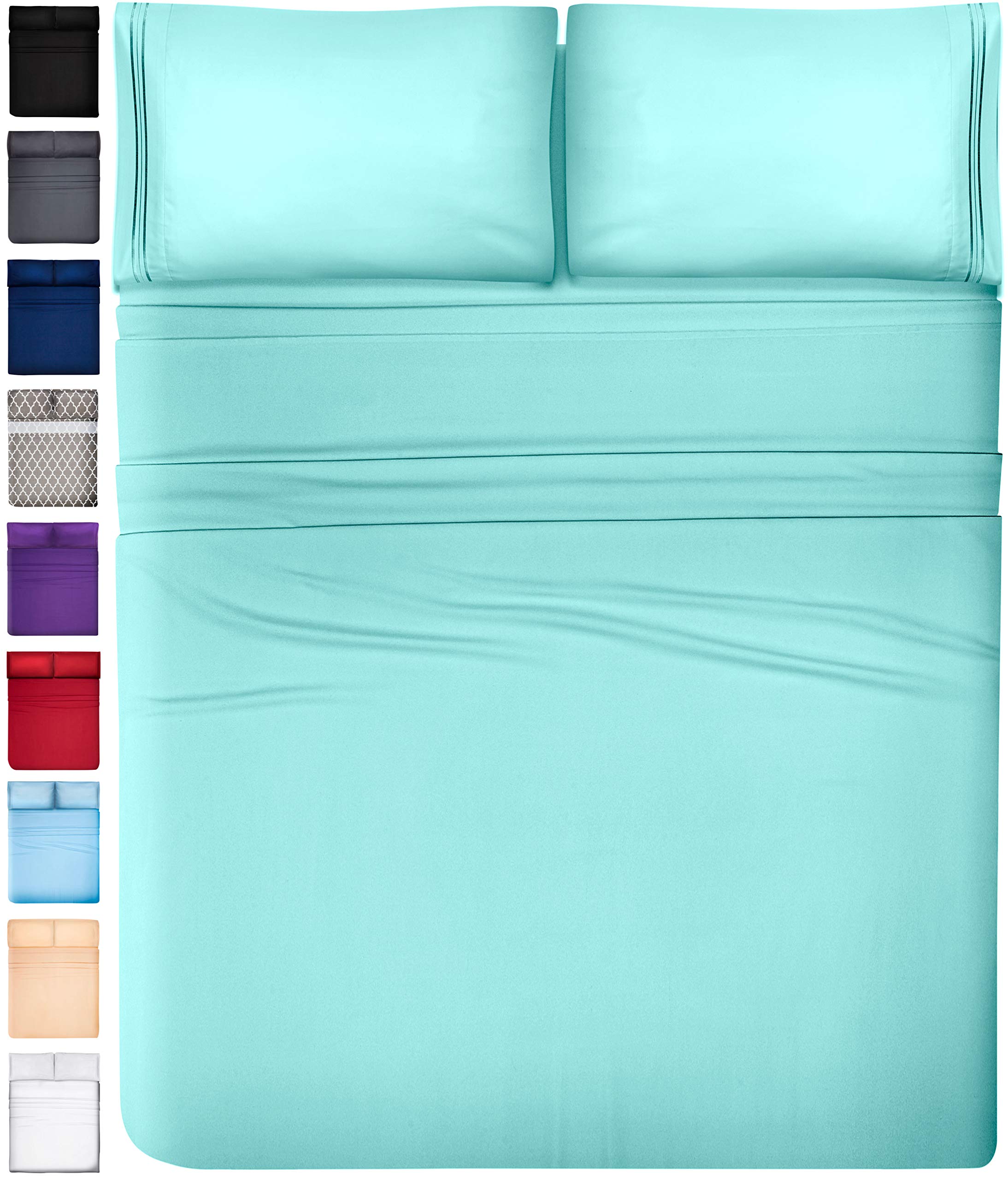 100% Cotton Waffle Weave Duvet Cover Twin Size Set - 5-Piece Includes 1 Duvet Cover & 4 Pillowcases - Breathable All-Season Bedding in Mint Green - Perfect for Guest Rooms, Dorms & Cozy Bedroom Decor