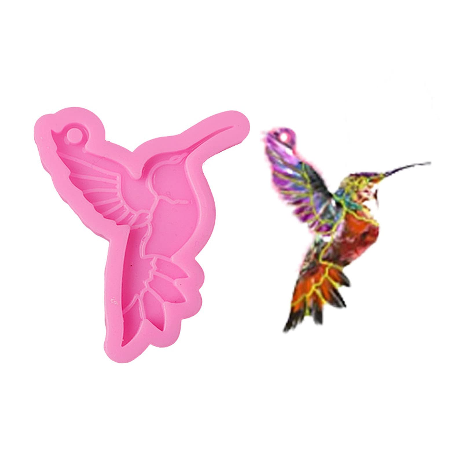 Lovely Hummingbird Silicone Mold - DIY Resin Keychain & Chocolate Candy Molds for Baking, Kitchen Decor - Pink (Perfect for Cake Decorating, Homemade Candies & Handmade Jewelry)