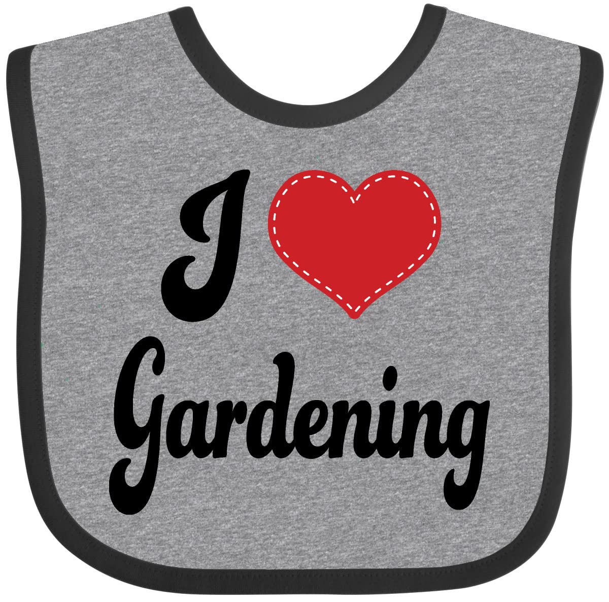 Inktastic Gardener I Love Gardening Baby Bib - Soft Cotton Bib for Infants & Toddlers - Perfect for Feeding, Mealtime & Playtime - Cute Gardening Design for Baby Boys & Girls
