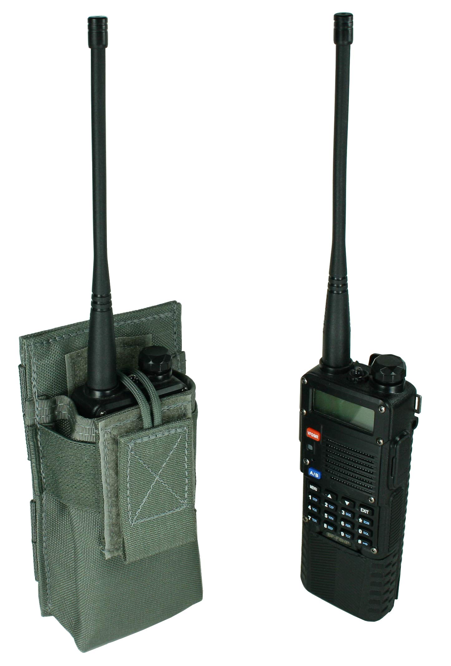 Tactical MOLLE Radio Pouch for Baofeng UV-5R & BF-F8HP with Extended Battery - 1206 FG - Perfect for Military, Hiking, and Outdoor Adventures