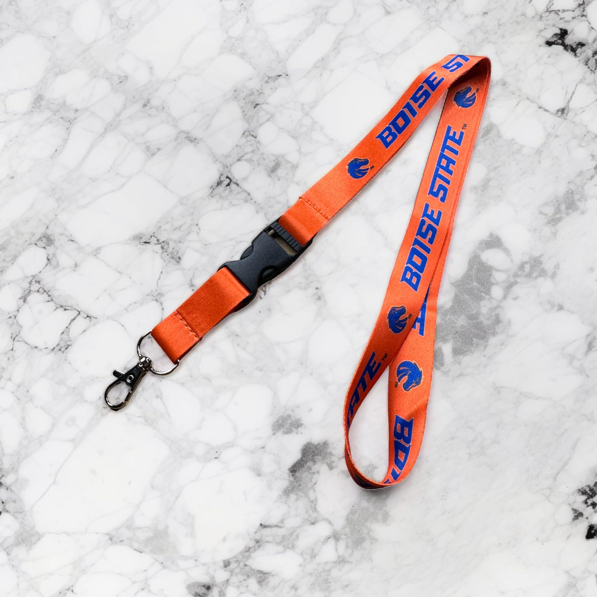 Boise State Bruins Lanyard - Detachable Keychain for ID Badge & Keys (Orange) - School & Office Use
