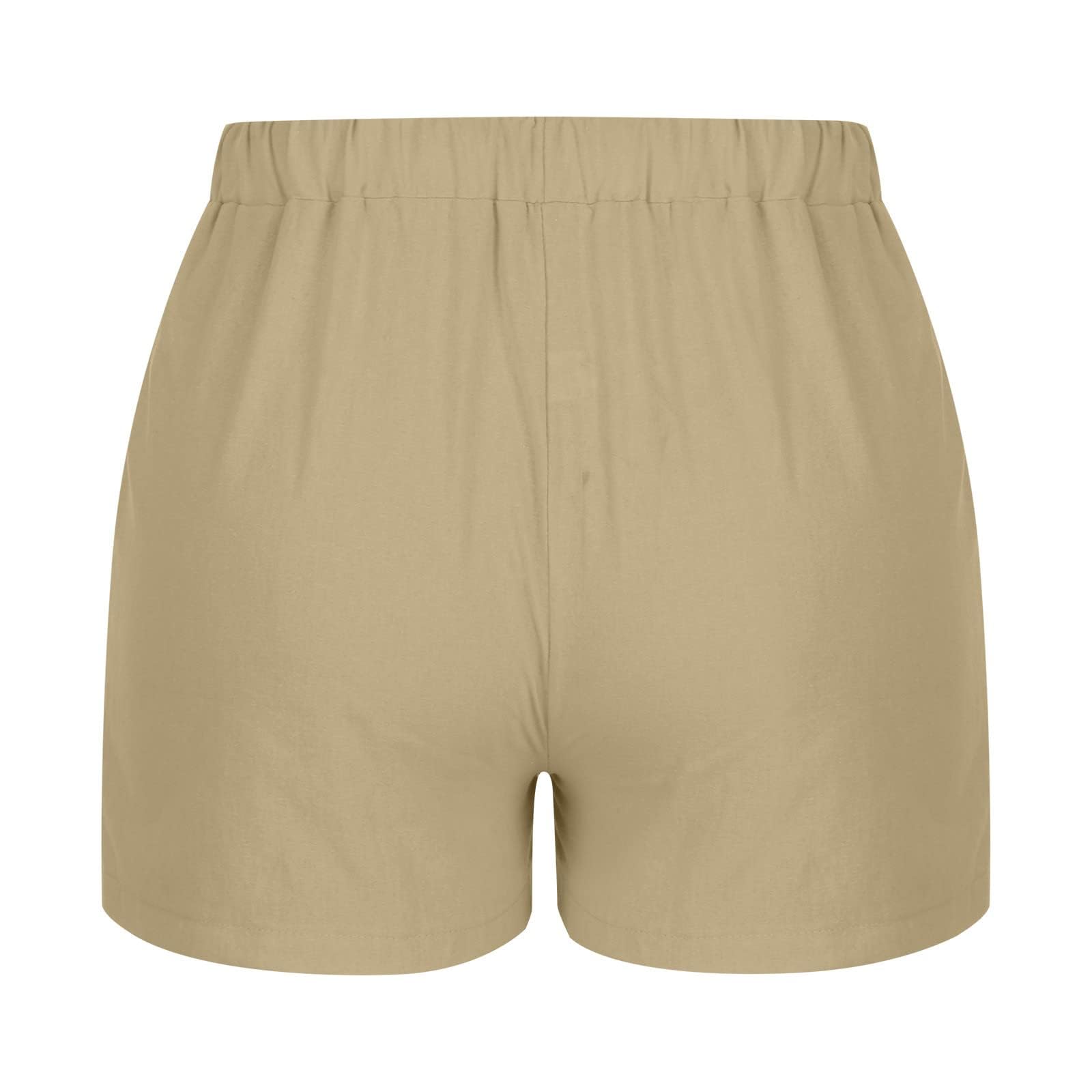 DASAYO Women's Linen Shorts - High Waisted Summer Shorts with Pockets for Beach & Travel