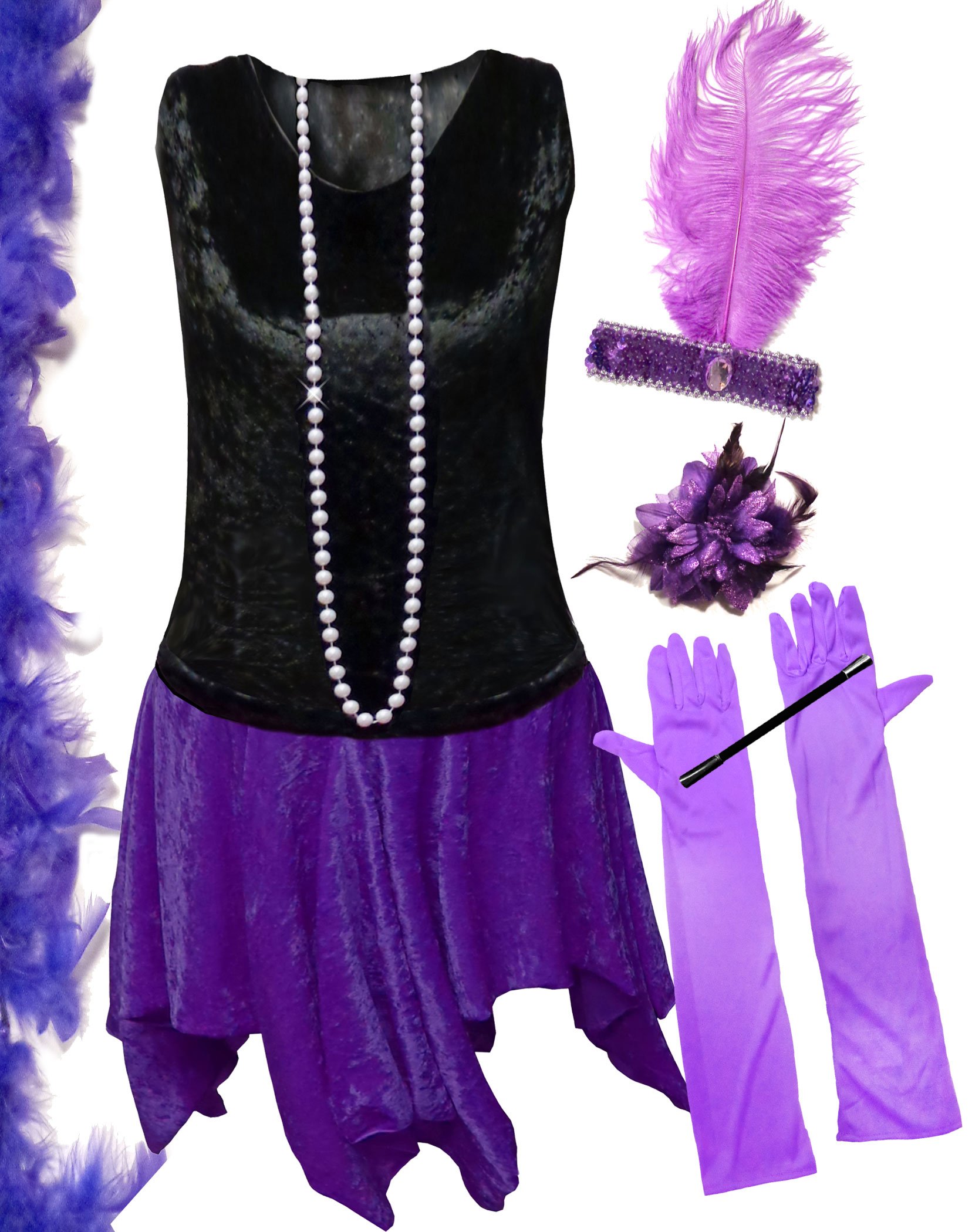 Plus Size Purple Flapper Dress - Deluxe 1920s Vintage Halloween Costume for Women | Great Gatsby Party, Roaring 20s Theme, Halloween Outfit