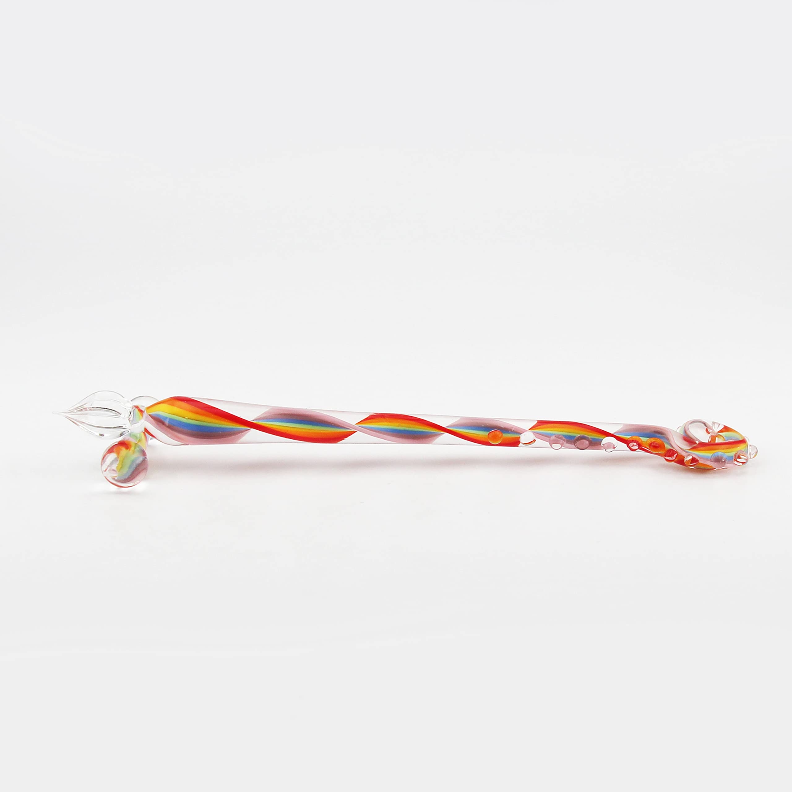 Rainbow Twisted Handmade Glass Dip Pen for Calligraphy & Art - Unique Writing Tool for Journaling, Drawing & Creative Lettering