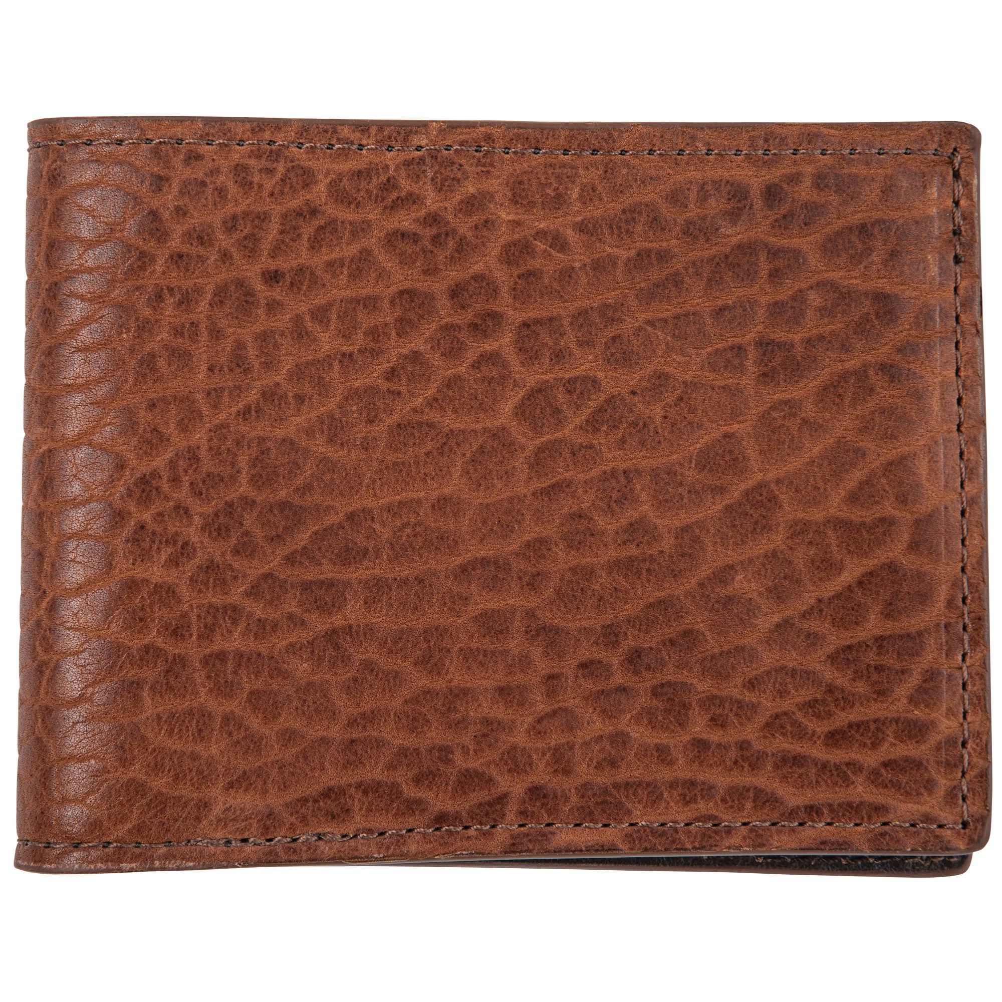 Premium Genuine Leather American Bison Bifold Wallet - Slim RFID Blocking Men's Wallet for Everyday Carry & Travel