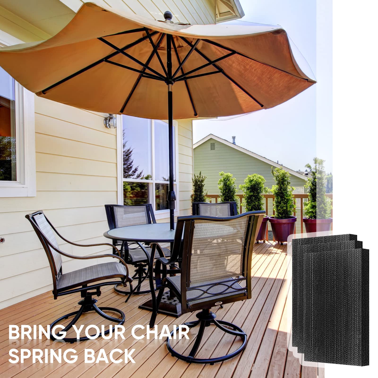 Universal Patio Chair Spring Plates - 10 Pack Black Swivel Rocker Replacement Parts (5