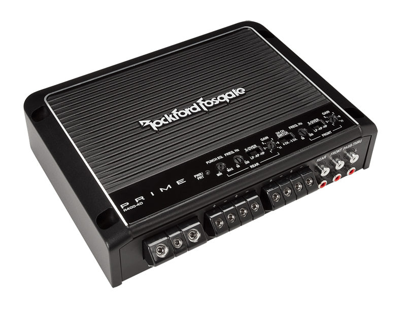 Rockford Fosgate R400-4D Car Amplifier - 400W 4-Channel Marine & Auto Stereo Amp for Boats & Vehicles | Perfect for Upgrading Car Audio Systems & Marine Stereo Setups