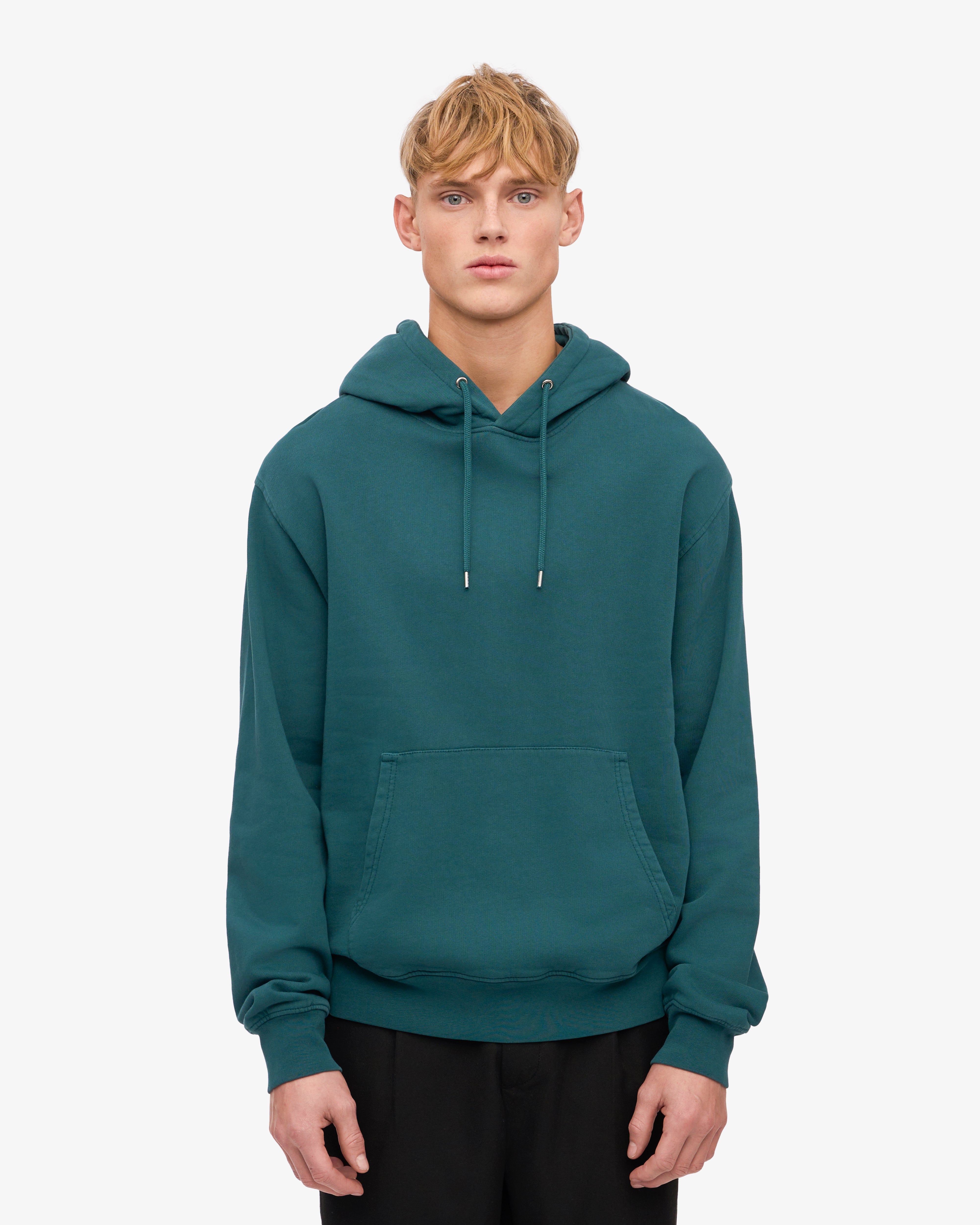 Classic Organic Hooded Sweatshirt for Men & Women | Eco-Friendly Cotton | Ocean Green Color | Perfect for Casual Wear & Outdoor Activities