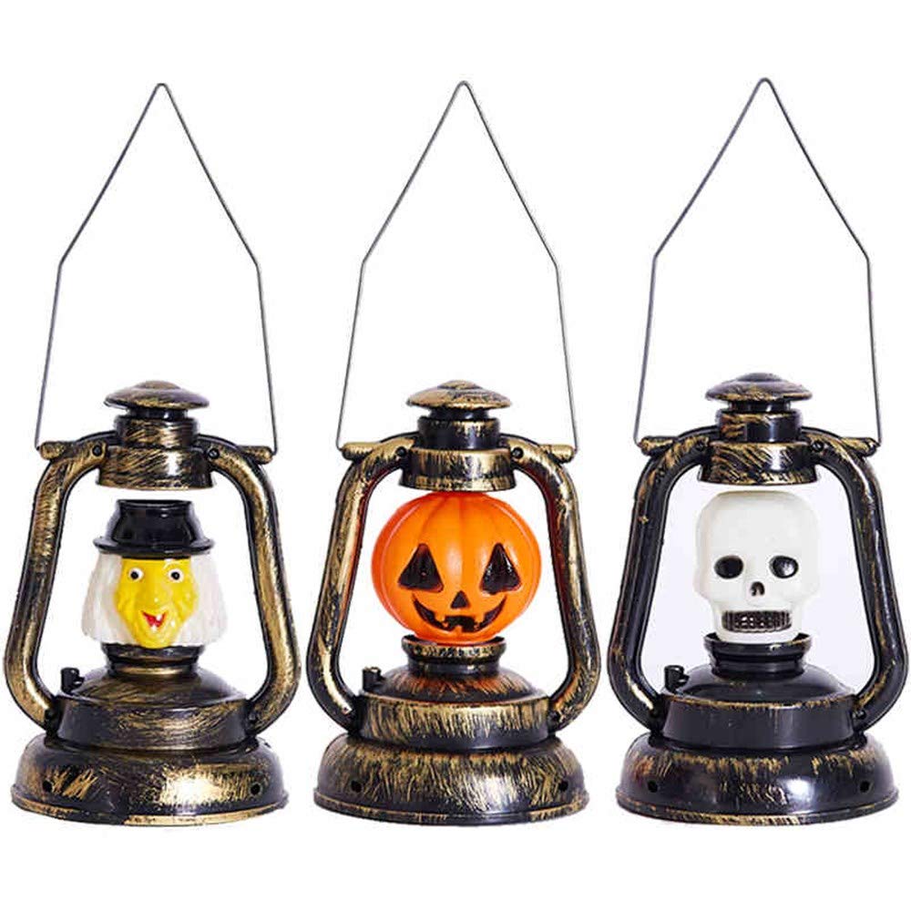 Spooky Halloween Pumpkin Lantern - Screaming Flash Kerosene Lamp for Haunted House Decor | Pumpkin Skull Ghost Lamp & Witch Portable Oil Lamp - Perfect for Halloween Parties, Haunted Attractions, and Outdoor Decorations