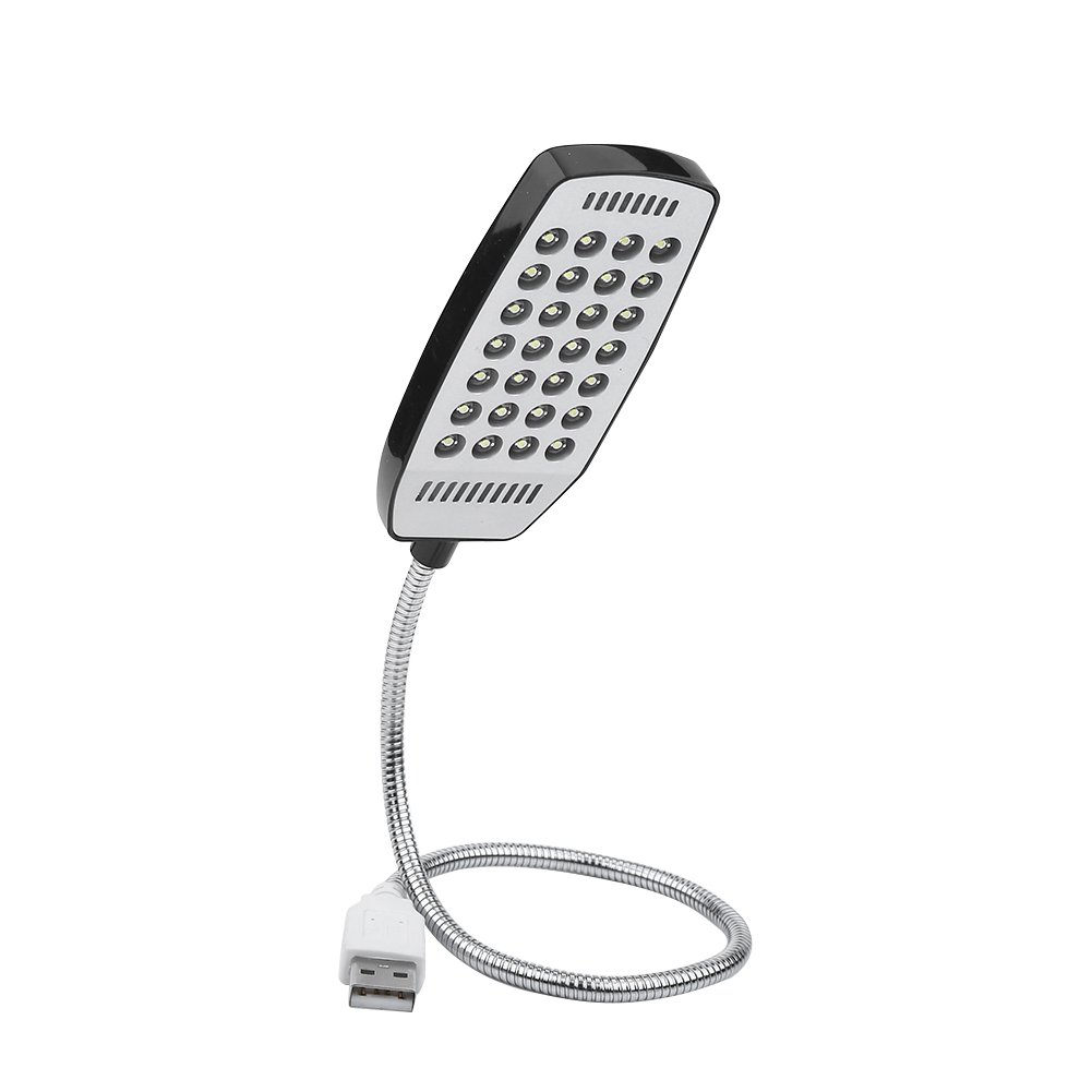 Germerse 5V USB LED Desk Lamp - 28 Dimmable Reading Light for Computer, Home Office, Bedroom & Nightstand (Black) | Perfect for Studying, Working & Relaxing