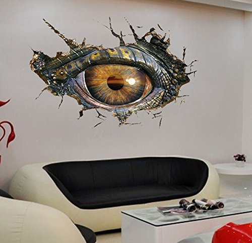3D Dot Wall Stickers - Big Dinosaur Decorative Removable Home Decor for Kids Room, Nursery & Playroom - Creative Eye-Catching Gray Letter Design for Wall Art & Interior Design