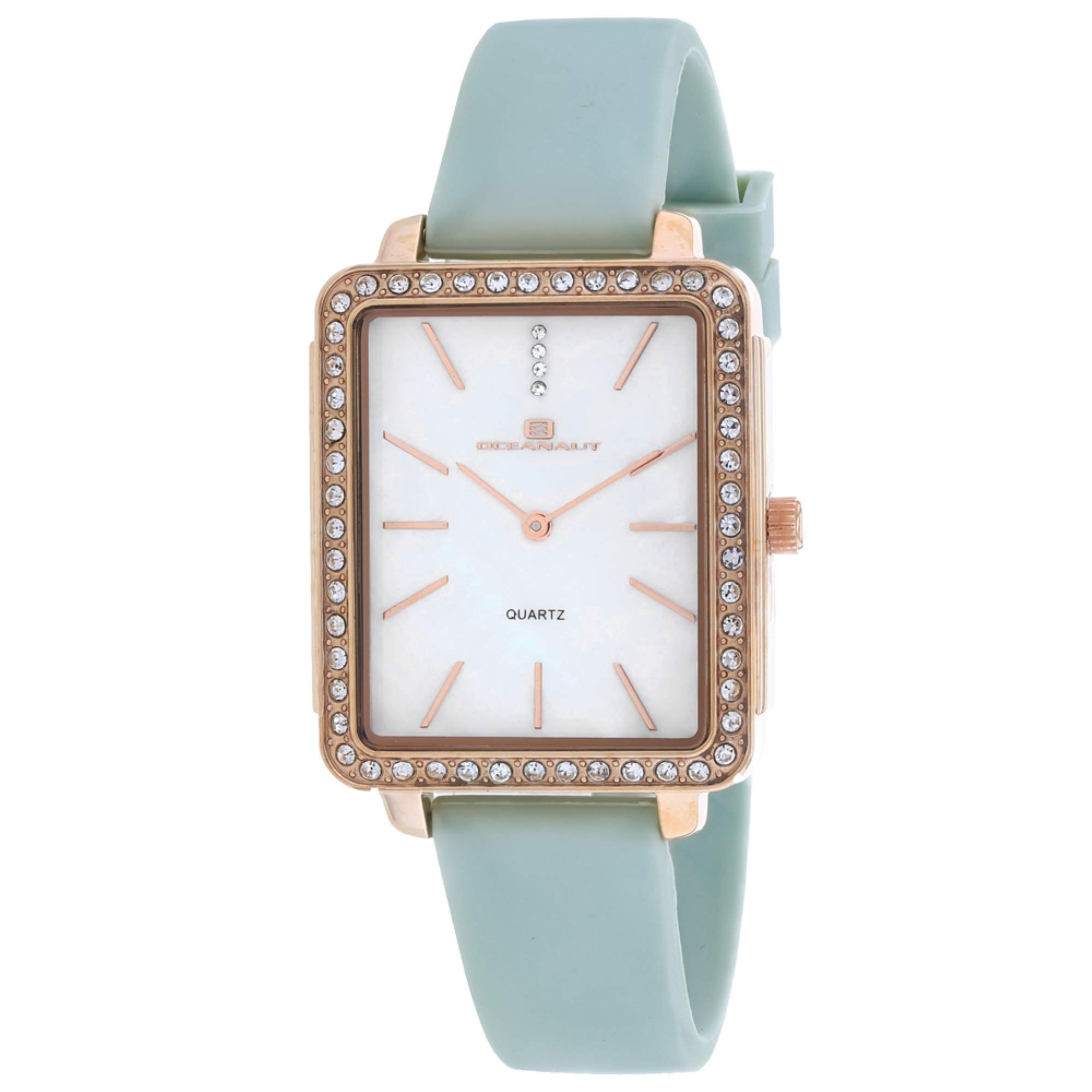 Oceanaut Women's Green Stainless Steel Quartz Watch with Rubber Strap - Casual Waterproof Wristwatch for Everyday Wear, Swimming & Outdoor Activities (Model OC0277)