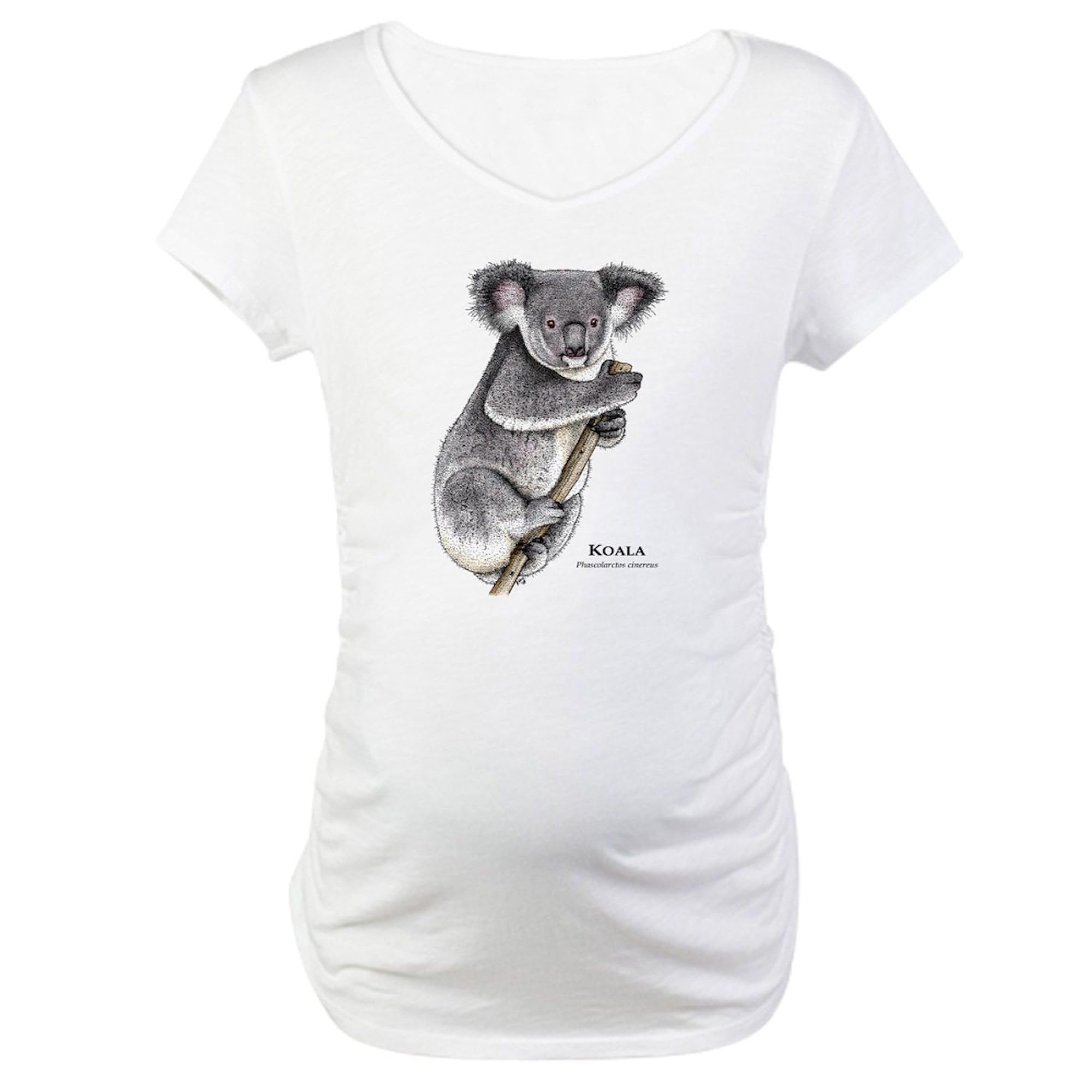 Koala Maternity T-Shirt for Women - Soft Ruched Side Pregnancy Shirt | Comfortable Cotton Tee for Expecting Moms, Baby Shower & Mother's Day Gift