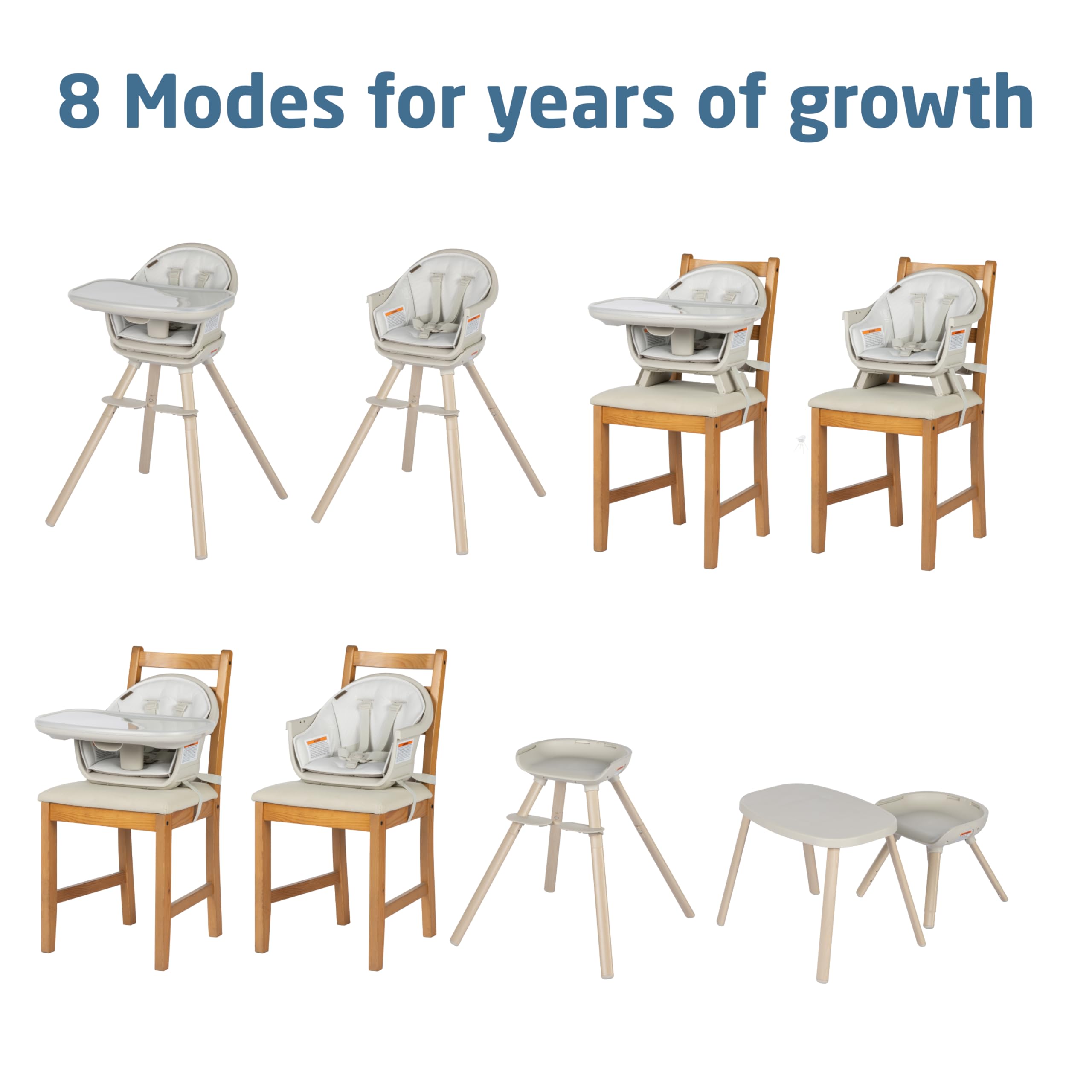 Maxi-Cosi Moa 8-in-1 Convertible High Chair for Babies & Toddlers | Lightweight, Compact & Machine Washable | Classic Oat Color | Perfect for Dining, Travel & Small Spaces