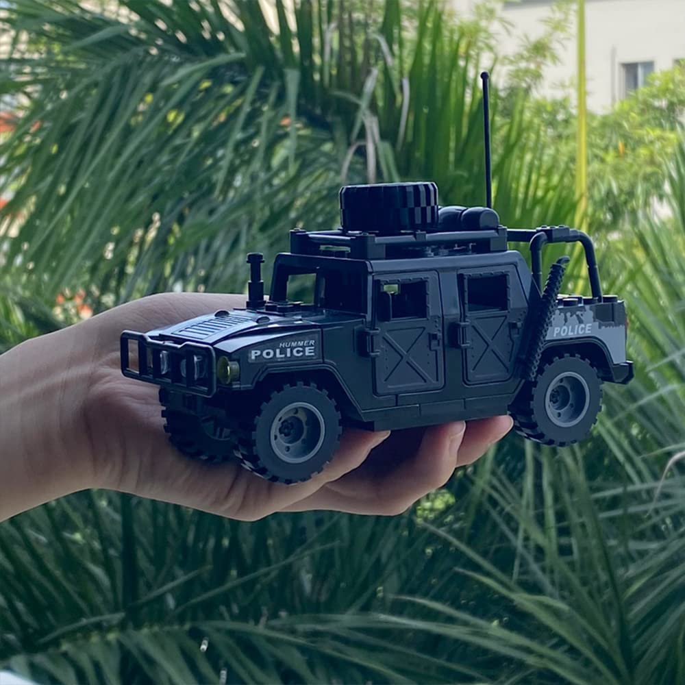 6 Mini Soldiers Military Vehicle Building Blocks Set - 4 in 1 Army Truck Construction Kit, Army Model Car Toys for Kids & Boys | STEM Learning, Birthday Gift, War Game Scenes