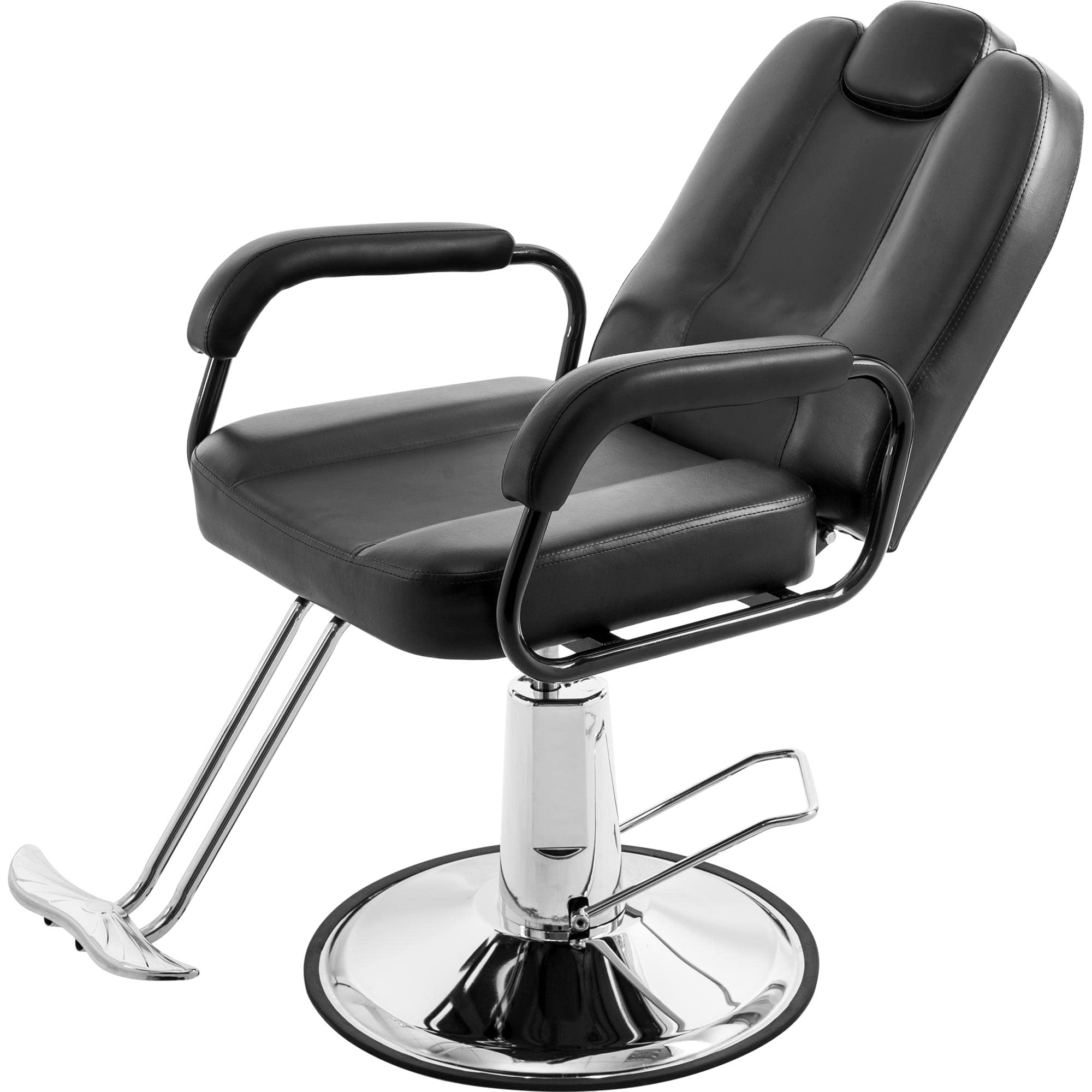 Professional Hydraulic Barber Chair - Heavy Duty Reclining Salon Styling Chair with Adjustable Height for Hair Stylists, Beauty Salons & Spas | Durable Black & Red Design | Perfect for Haircuts, Shaves & Styling Services
