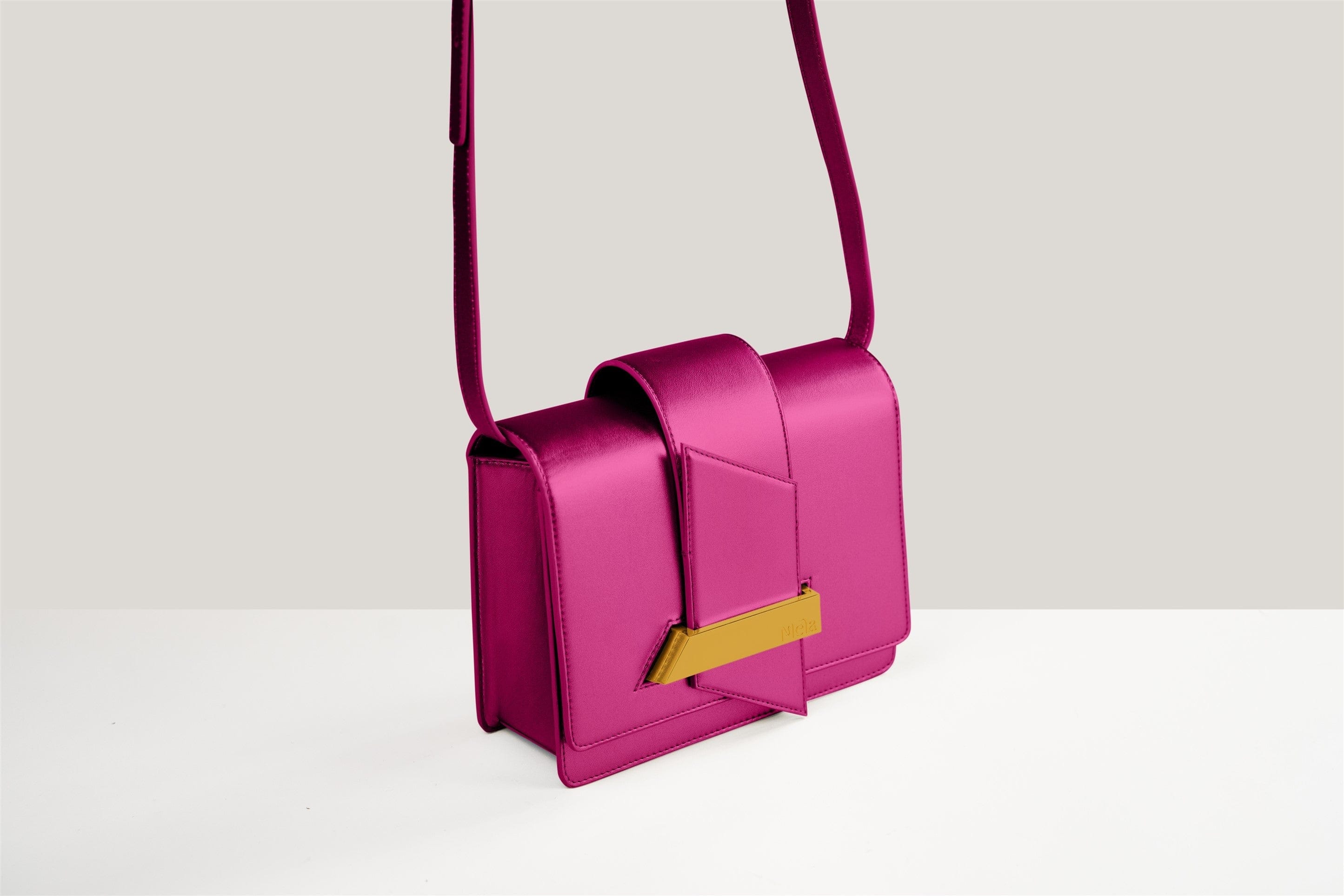 Vegan Leather Crossbody Bag for Women - Nora Apple Style in Raspberry Red | Perfect for Everyday Use, Travel, and Casual Outings