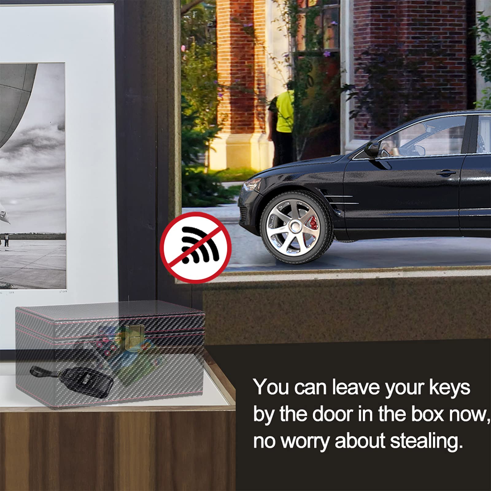 Premium Faraday Box for Car Keys - Anti-Theft Signal Blocker for Keyless Entry Fobs, Credit Cards & RFID Devices | Secure Leather Faraday Cage for Vehicle Protection | Perfect for Travel, Parking & Home Security