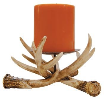 6-Inch Antler Pillar Candle Holder - Rustic Home Decor for Cabin, Farmhouse & Wedding Centerpieces