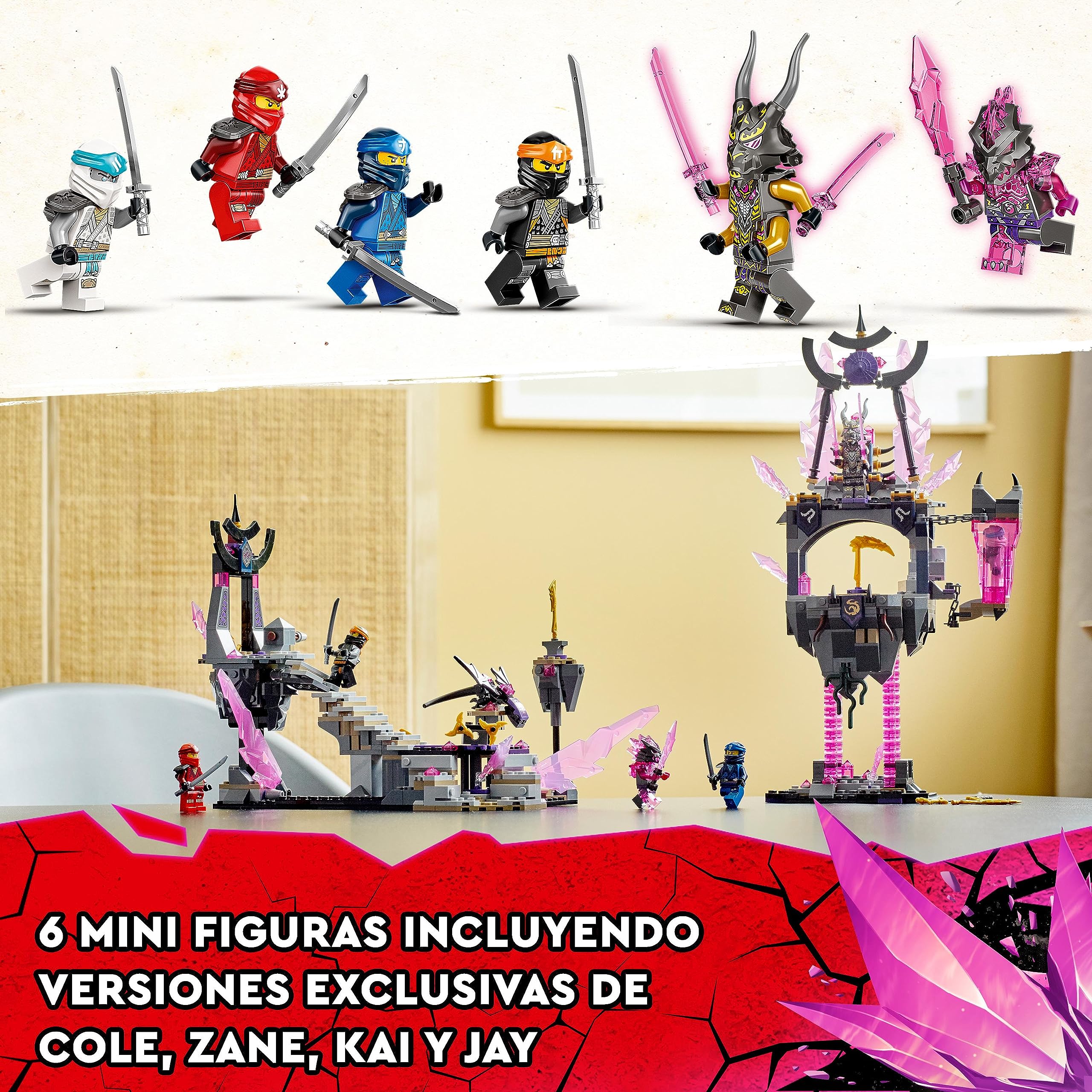 LEGO 71771 Ninjago Crystal King Temple Building Set with Zane, Cole, Kai & Jay Minifigures - Action Toy for Kids Ages 8+ | TV Series Crystallized | Perfect for Creative Play & Ninja-Themed Birthday Gifts