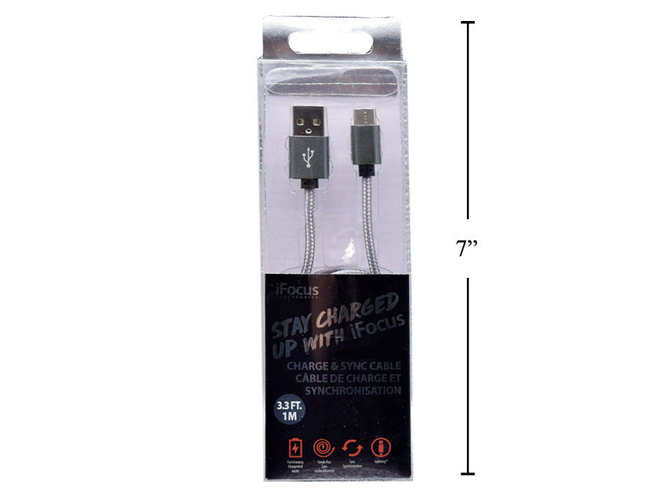 iFOCUS USB Type C to USB C Charger Cable 3.3ft Fast Charging & Sync Cord for iPhone 15/14/13, Samsung Galaxy, iPad, MacBook - Perfect for Home, Office & Travel