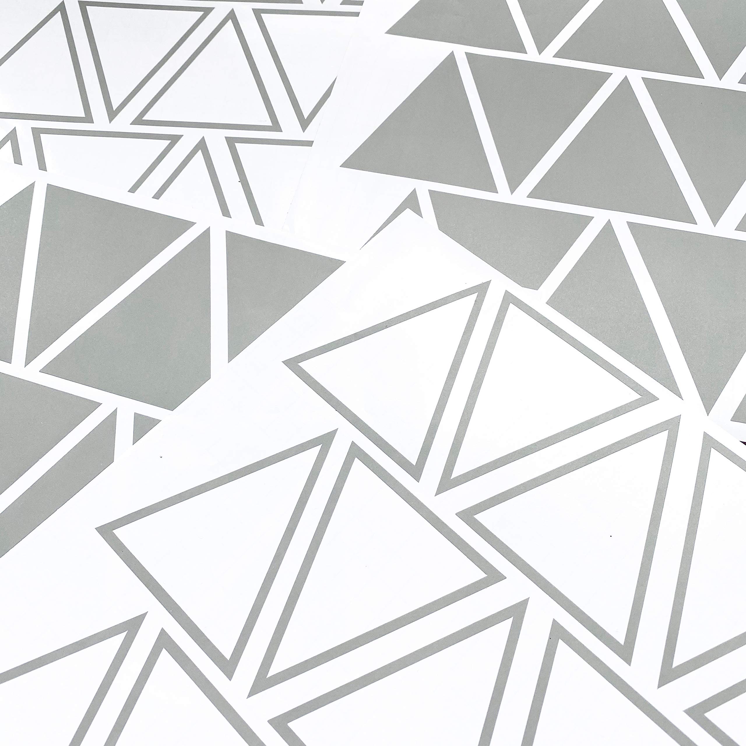 Tribal Triangles Peel and Stick Wall Decals - Grey Vinyl Wall Stickers for Kids Room, Nursery, Living Room Decor | Easy DIY Home Decoration for Bedroom, Playroom & Dorm