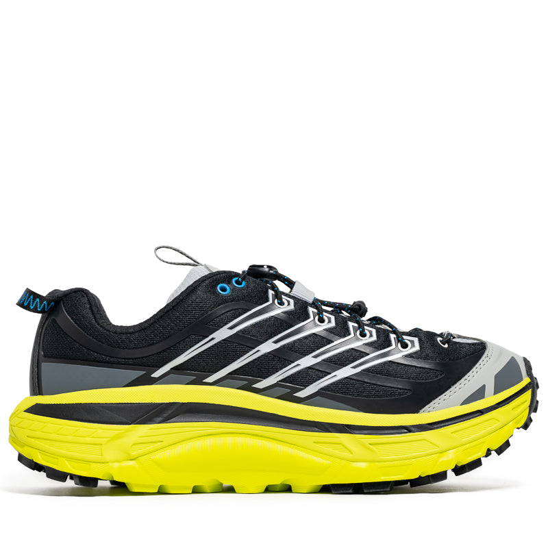 Hoka One One Mafate Three2 Trail Running Shoes for Men & Women - Black/Hoka Citrus - Lightweight Cushioned for Hiking & Outdoor Adventures