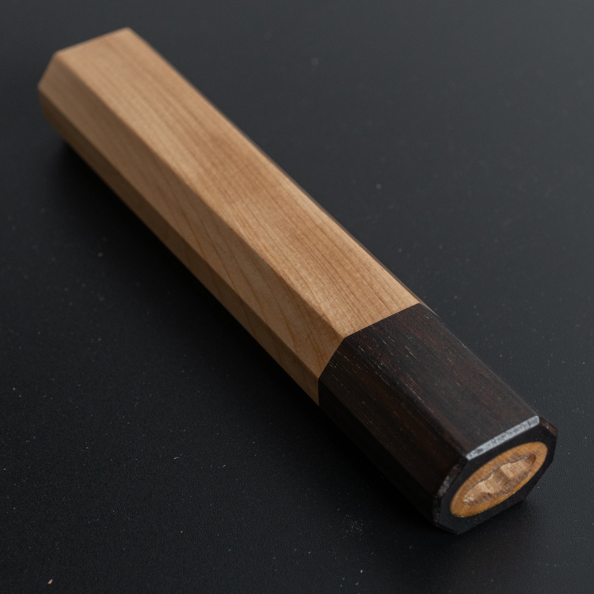 Premium Hitohira WB Two-Tone Handle 130mm - Aomori Hiba & Makassar Ebony Wood - Perfect for Japanese Kitchen Knives & Chef's Tools - Ideal for Home Cooking & Professional Culinary Use