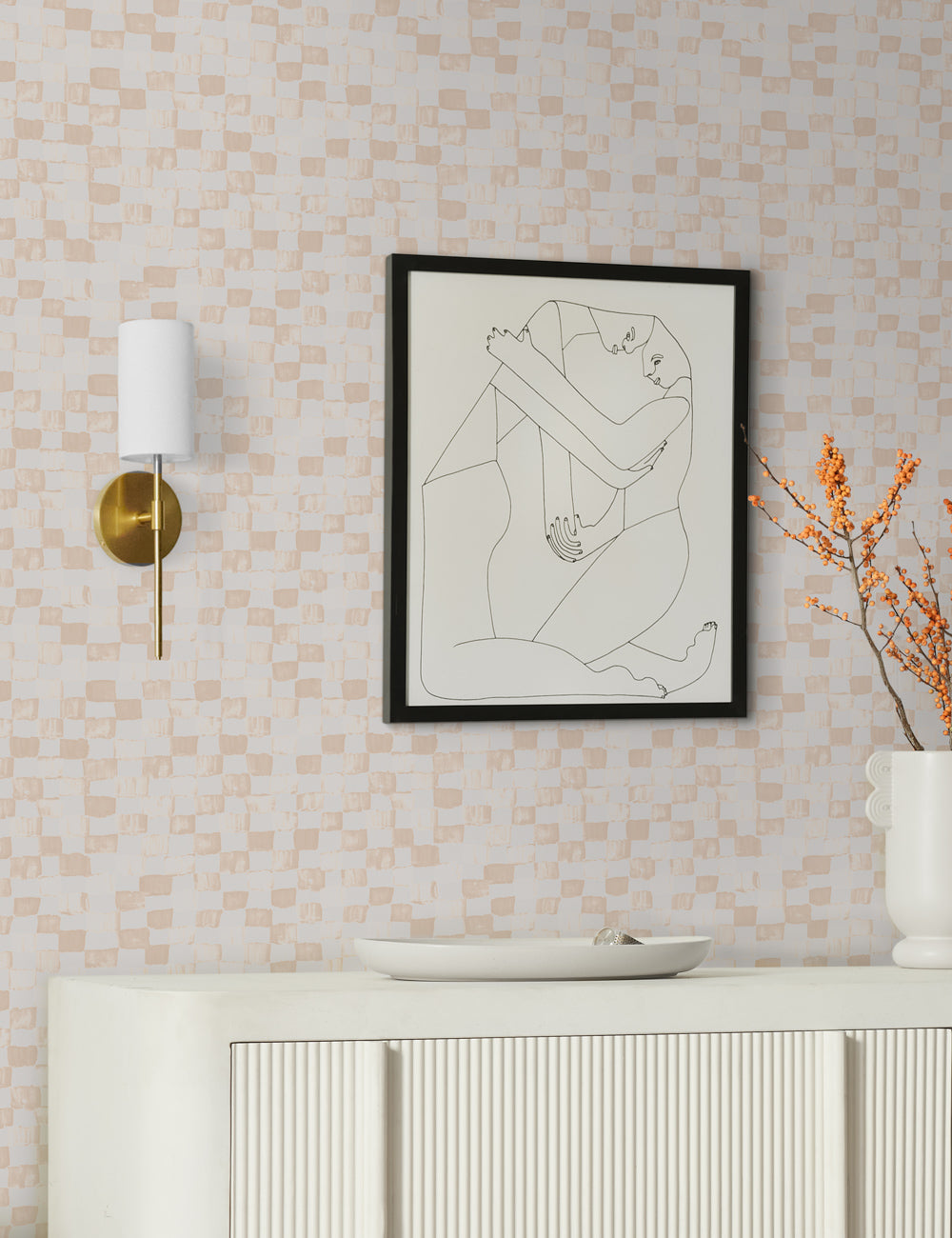 Checkerboard Wallpaper by Sarah Sherman Samuel | Modern Peel & Stick Wallpaper for Living Room, Bedroom, Nursery & Office Decor